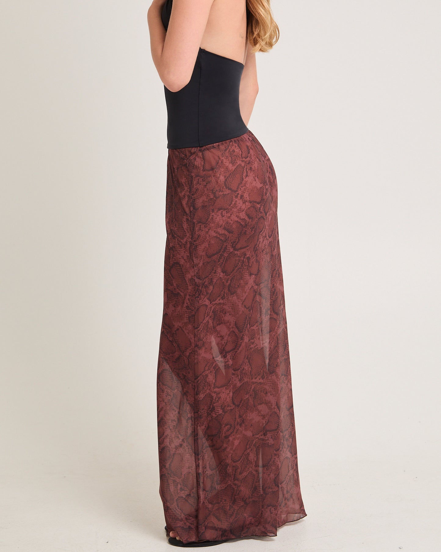 Umah Snake Sheer Maxi Skirt