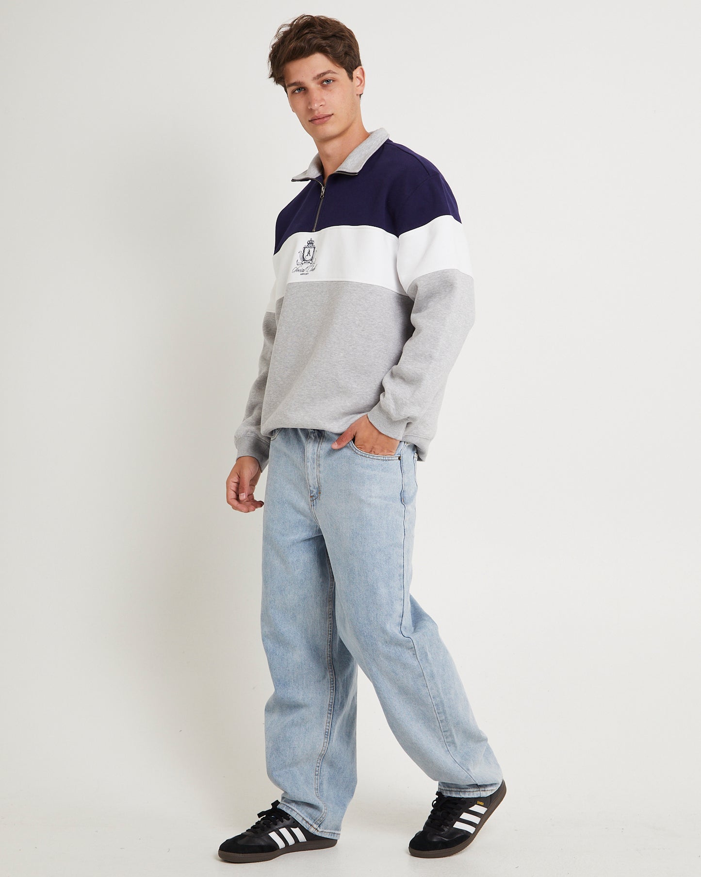 Crest Panel 1/4 Zip Jumper