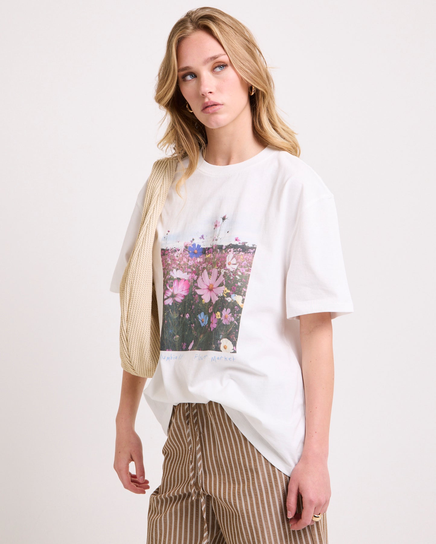 Floral Photo Print Boyfriend Tee