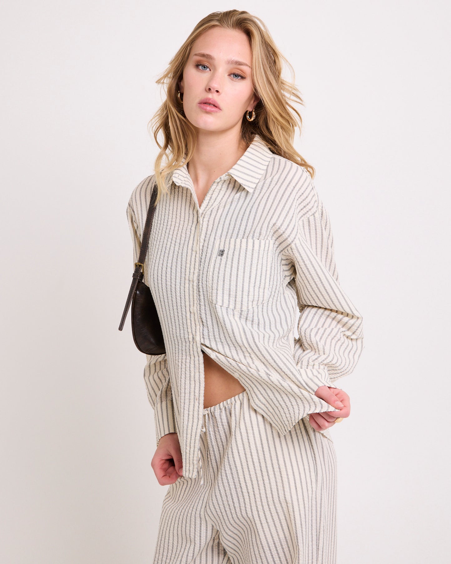 Morgan Stripe Oversized Long Sleeve Shirt