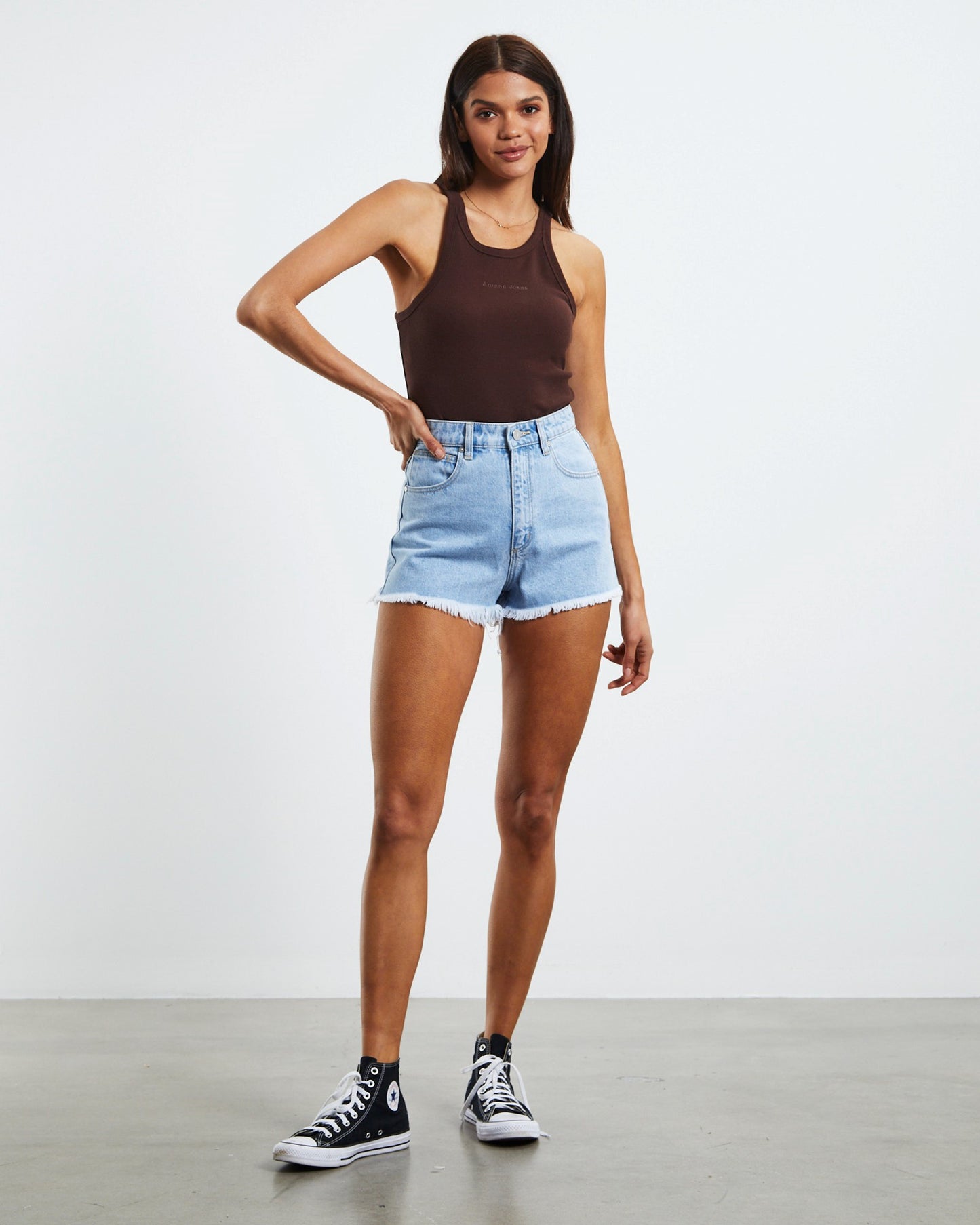 High Relaxed Denim Shorts Esmeralda