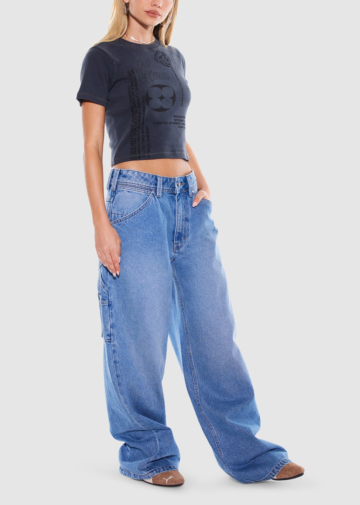 From Heaven Baby Rib Tee CHARCOAL