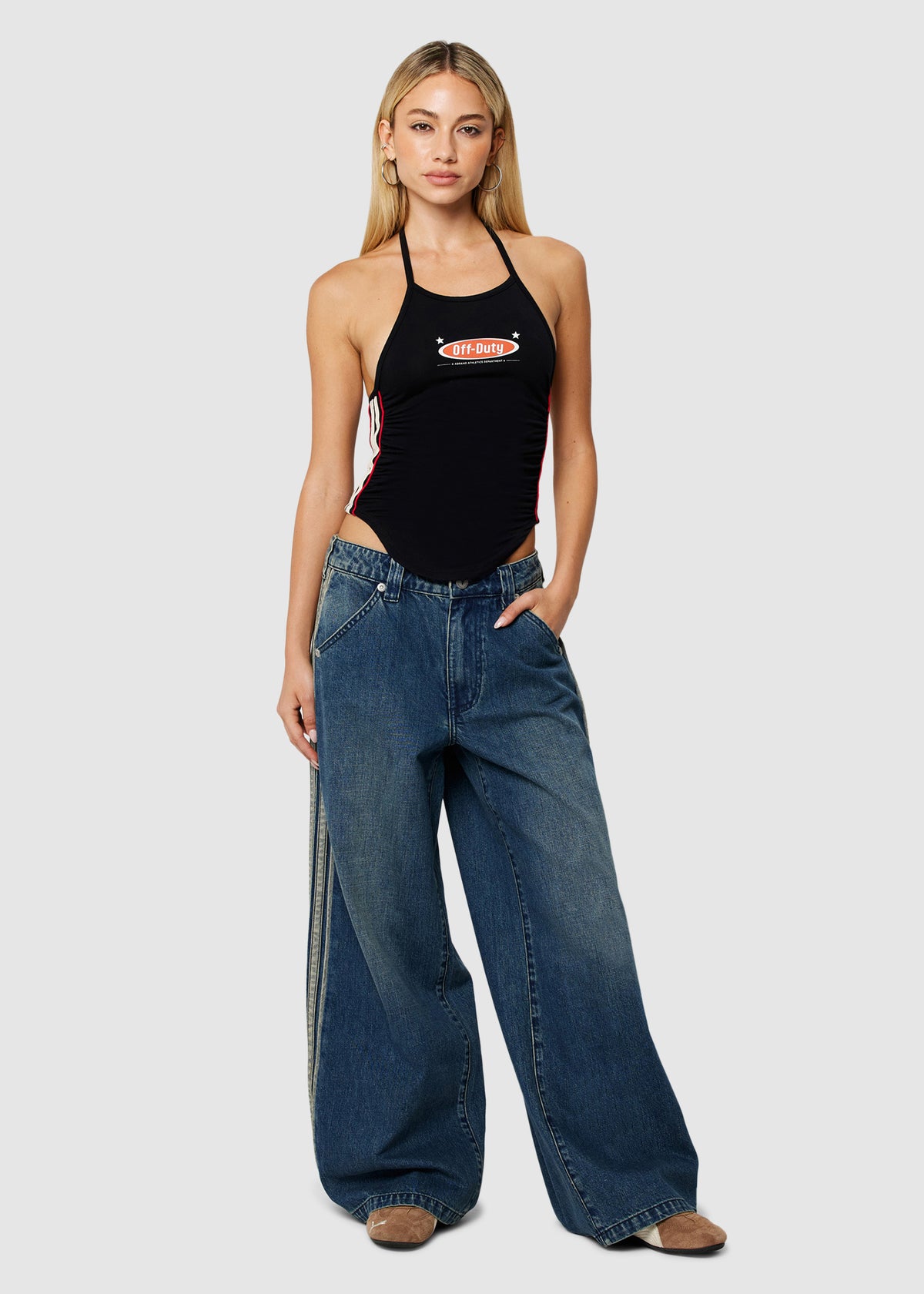 Off Duty Halter Top 100-BLACK