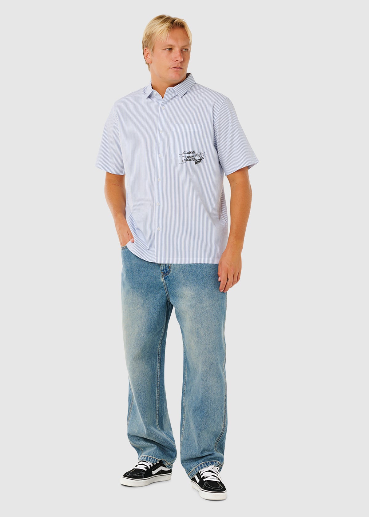 Inner Visions Short Sleeve Shirt FADED DENIM