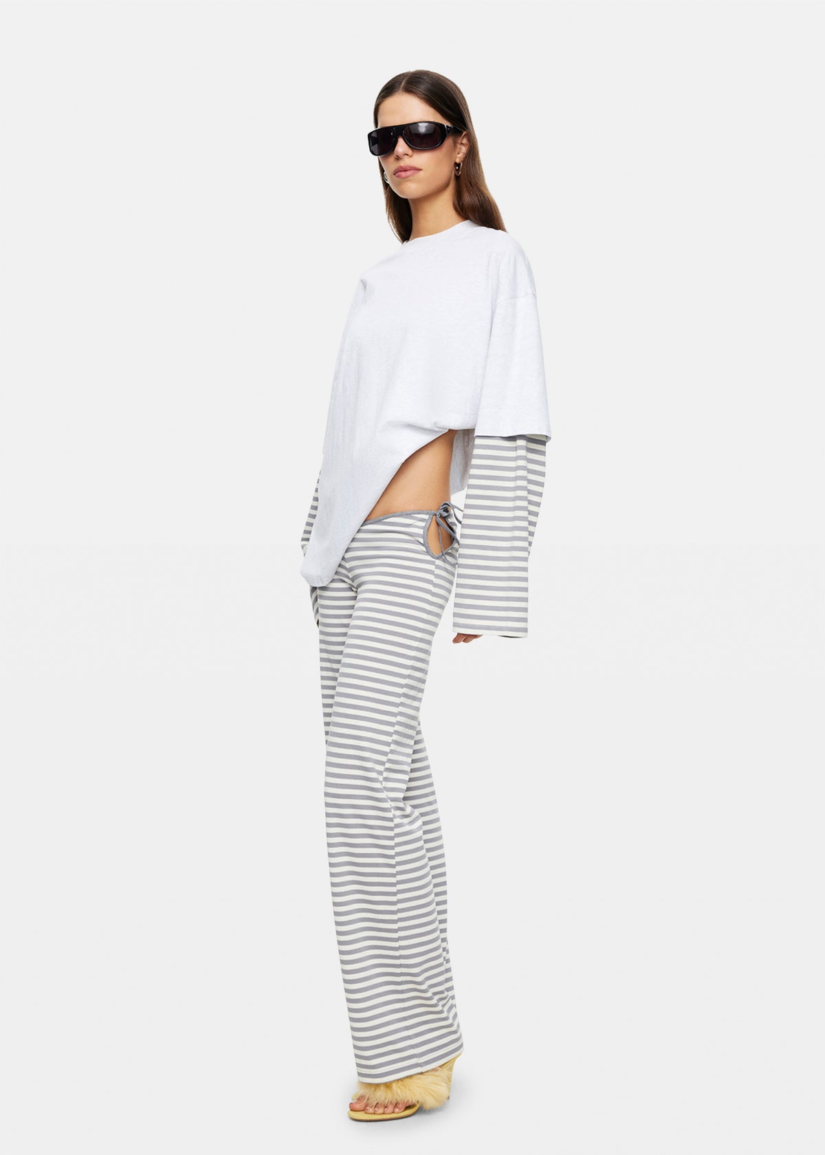 Bloom Tie Pants ASH STRIPE