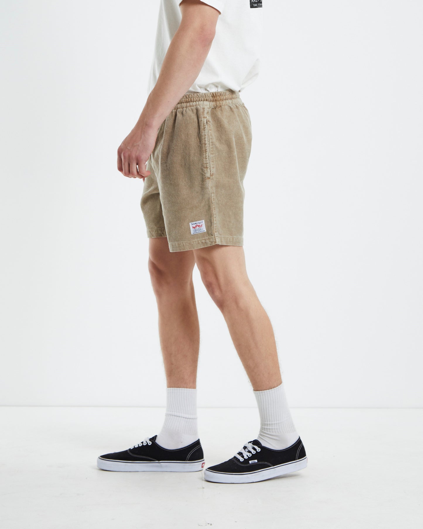 Cord Suspended Particle Shorts Tan