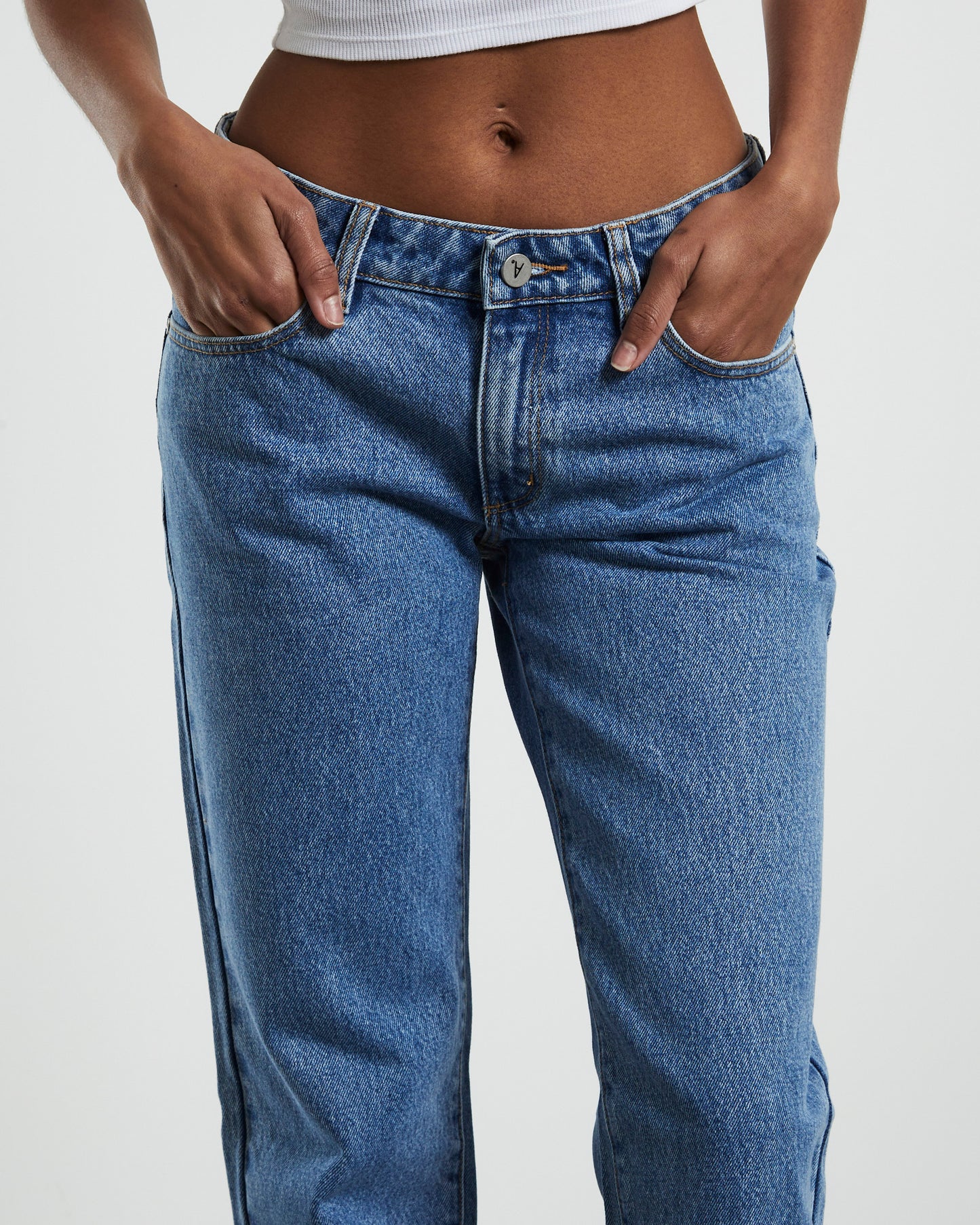 A 99 Low Rise Straight Denim Jeans