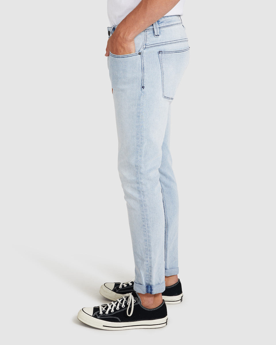 A Dropped Skinny Turn Up Denim Jeans Cruz Light