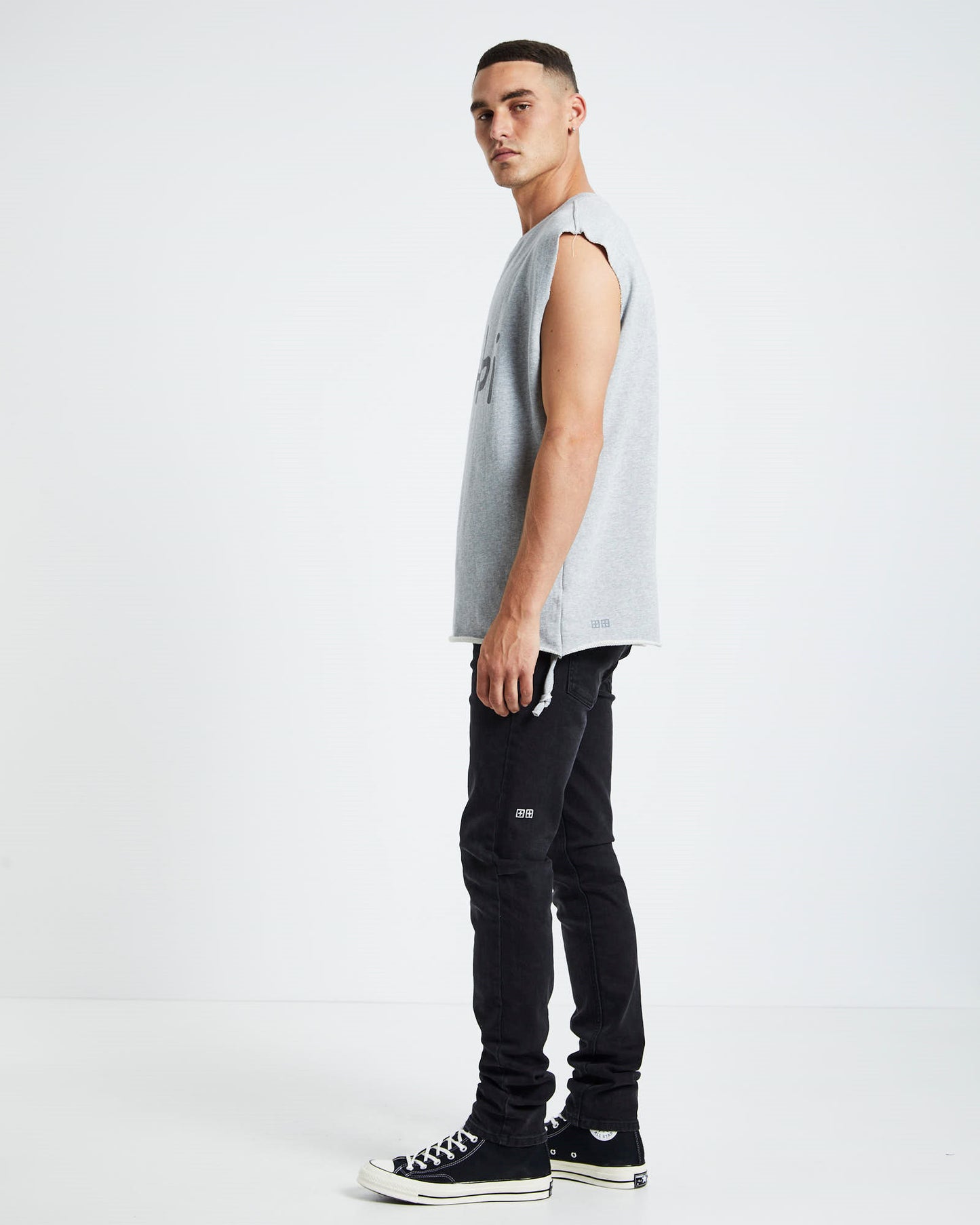 1999 Fleece Cut Off Vest Grey Marle