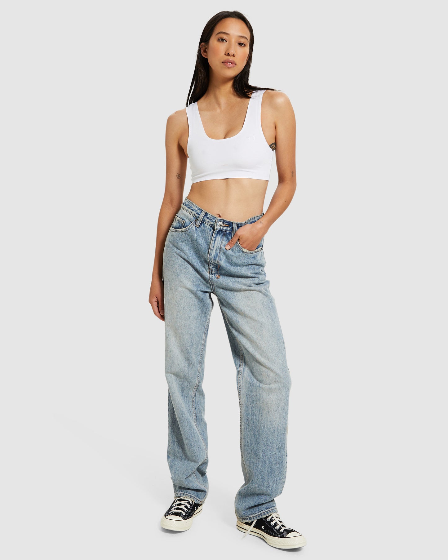 Bodkon Crop Tank Top White