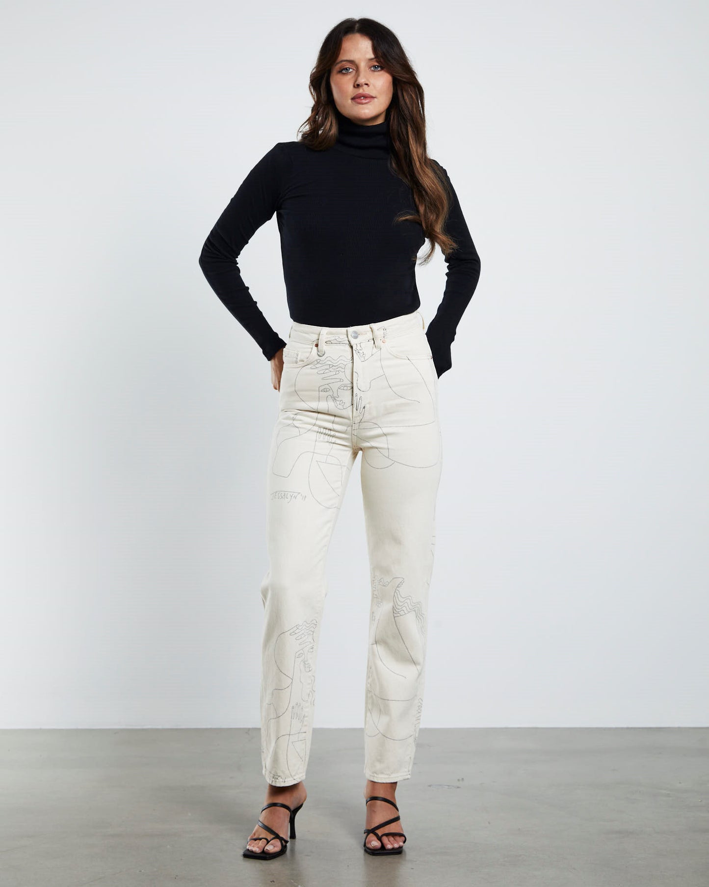 Nico Straight Jeans Jessalyn Art Off White