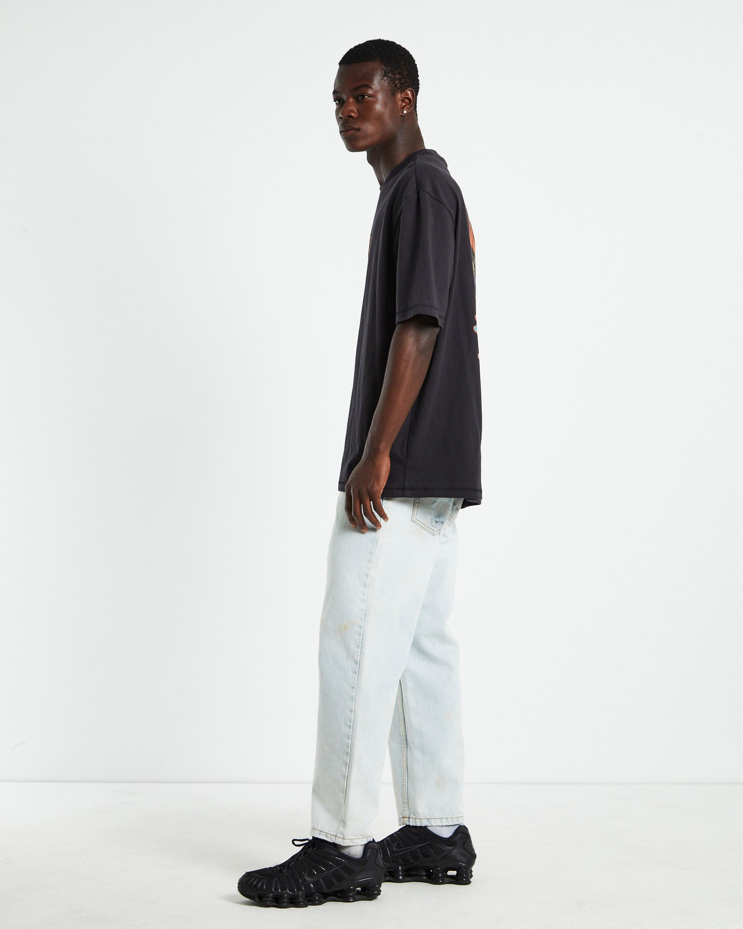 Melting Sun Baggy T-Shirt Worn Black