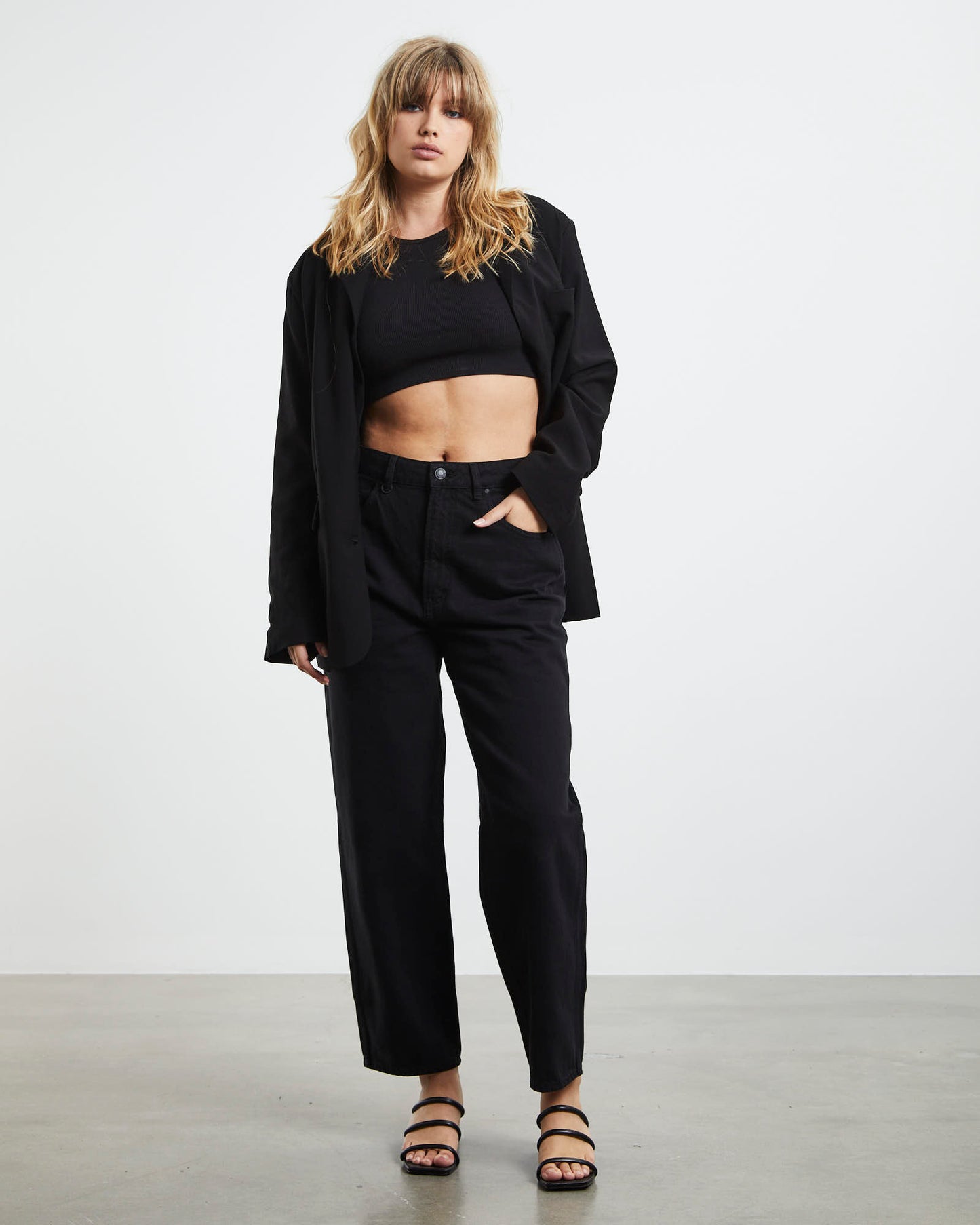 Sade Baggy Crop Jeans Jet Black