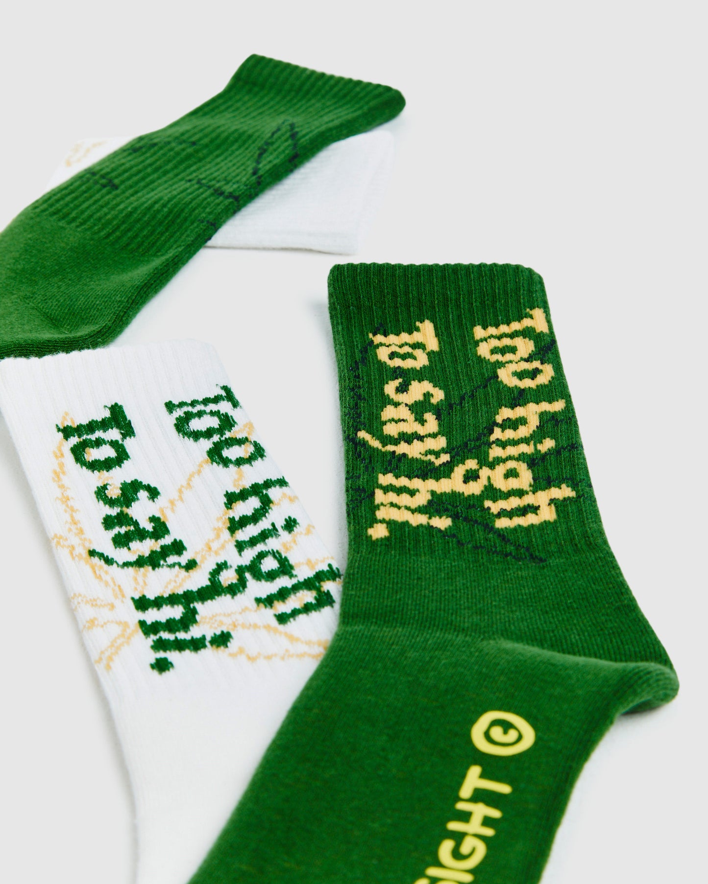Too High Socks 2 Pack Green/White