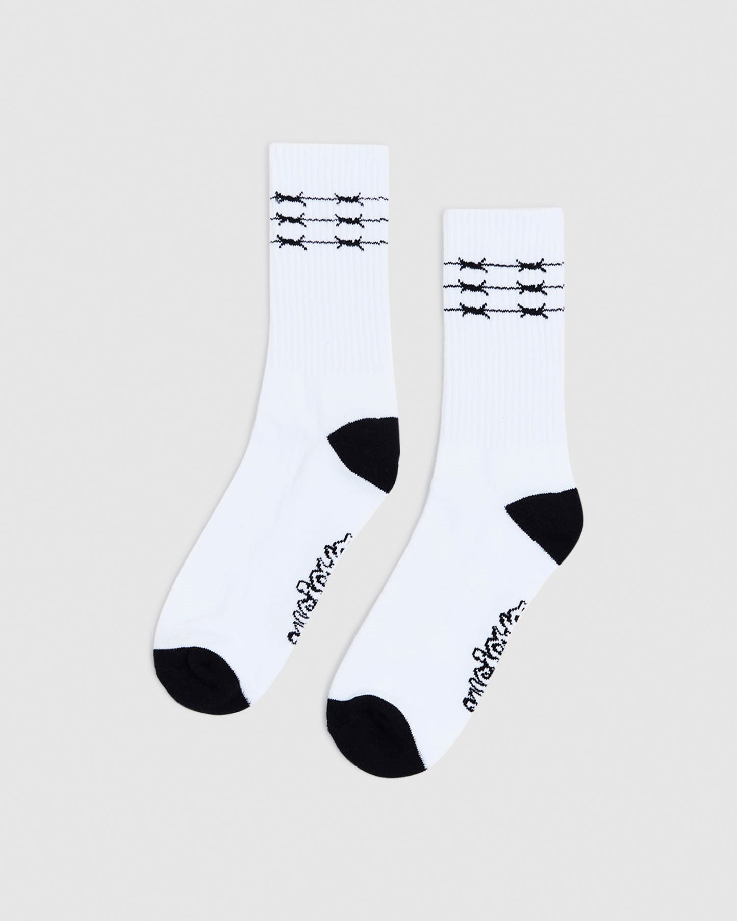 Caution Socks 2 Pack White/Black