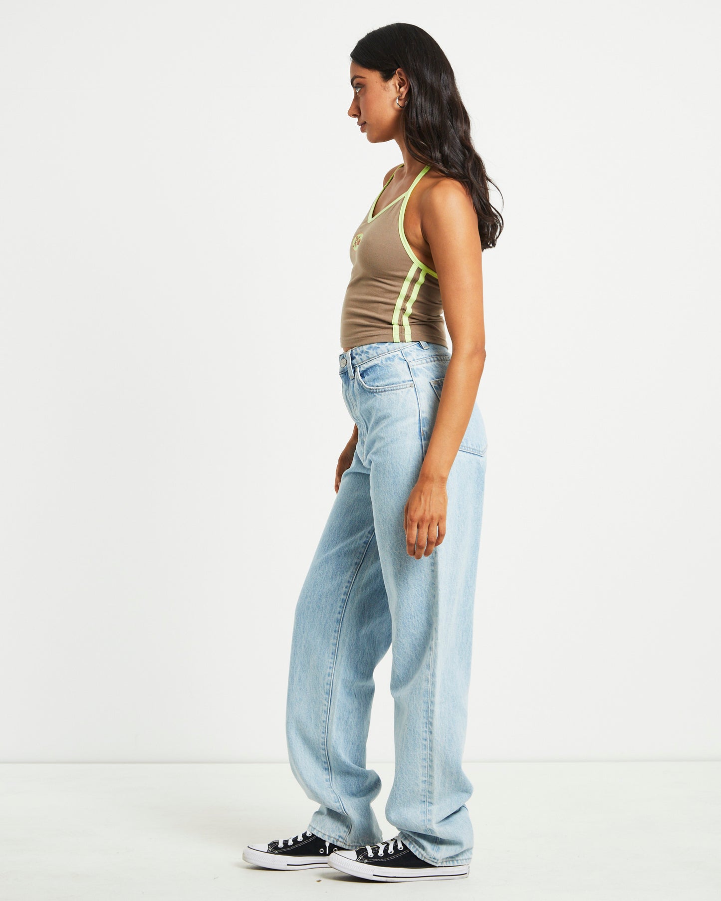 Infinity Halter Top in Taupe Brown