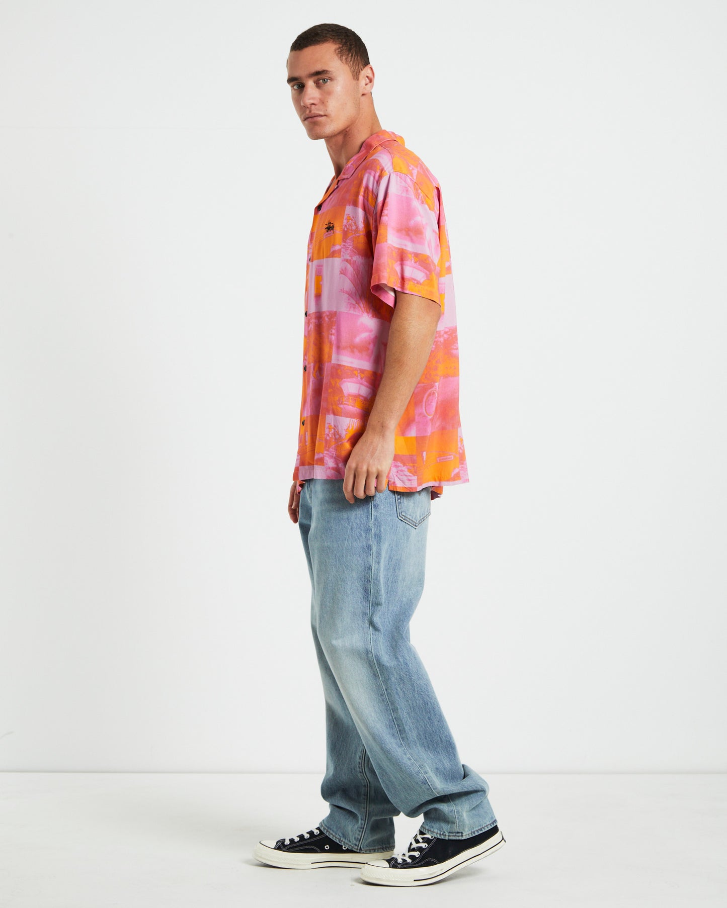 Photo Film Short Sleeve Shirt in Pink