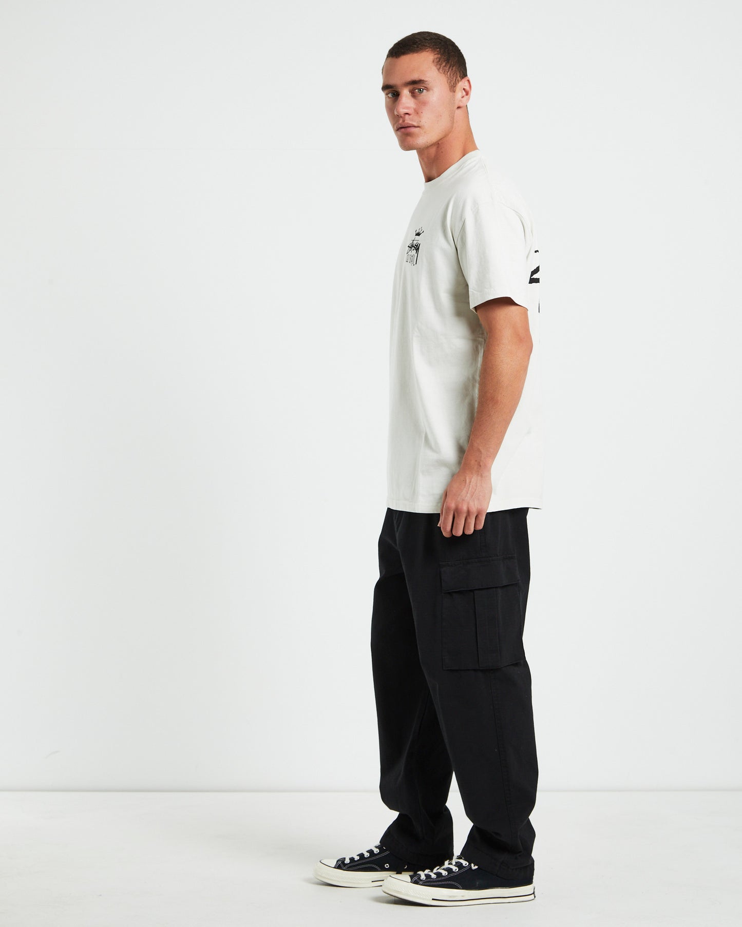 Old Skool Heavyweight Short Sleeve T-Shirt in Washed White