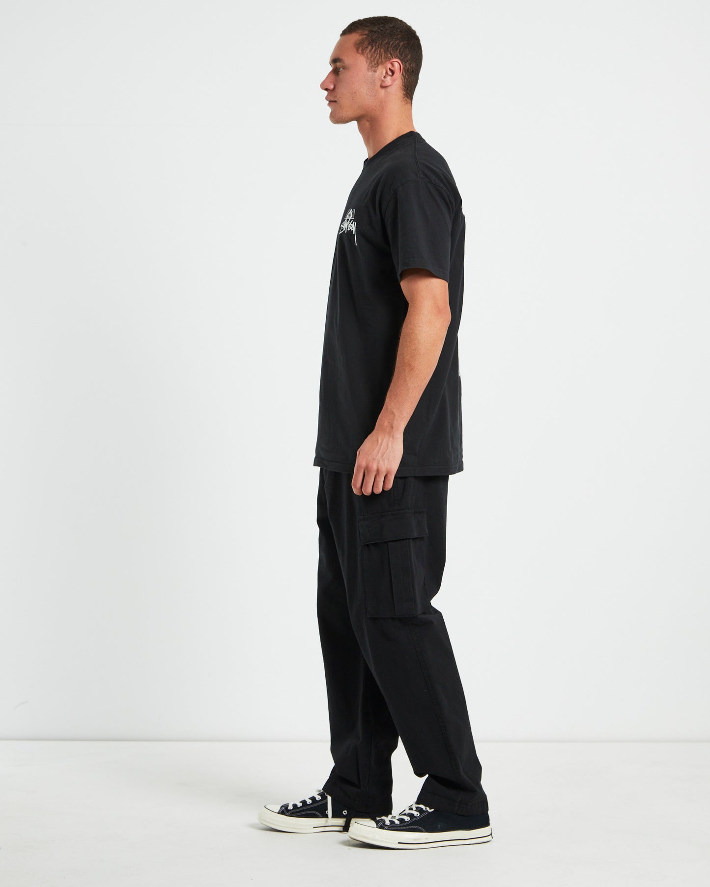 Angel Heavyweight Short Sleeve T-Shirt in Black
