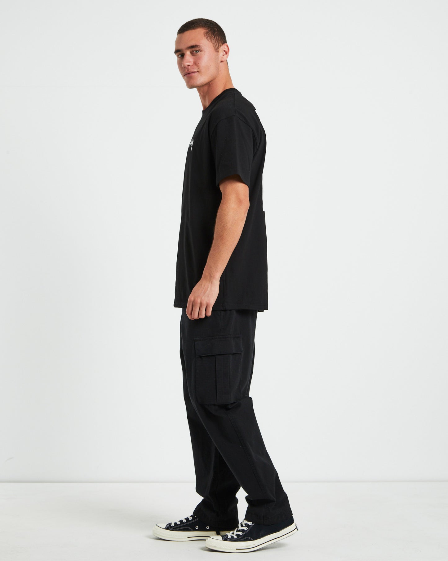 Low Tide Heavyweight Short Sleeve T-Shirt in Black
