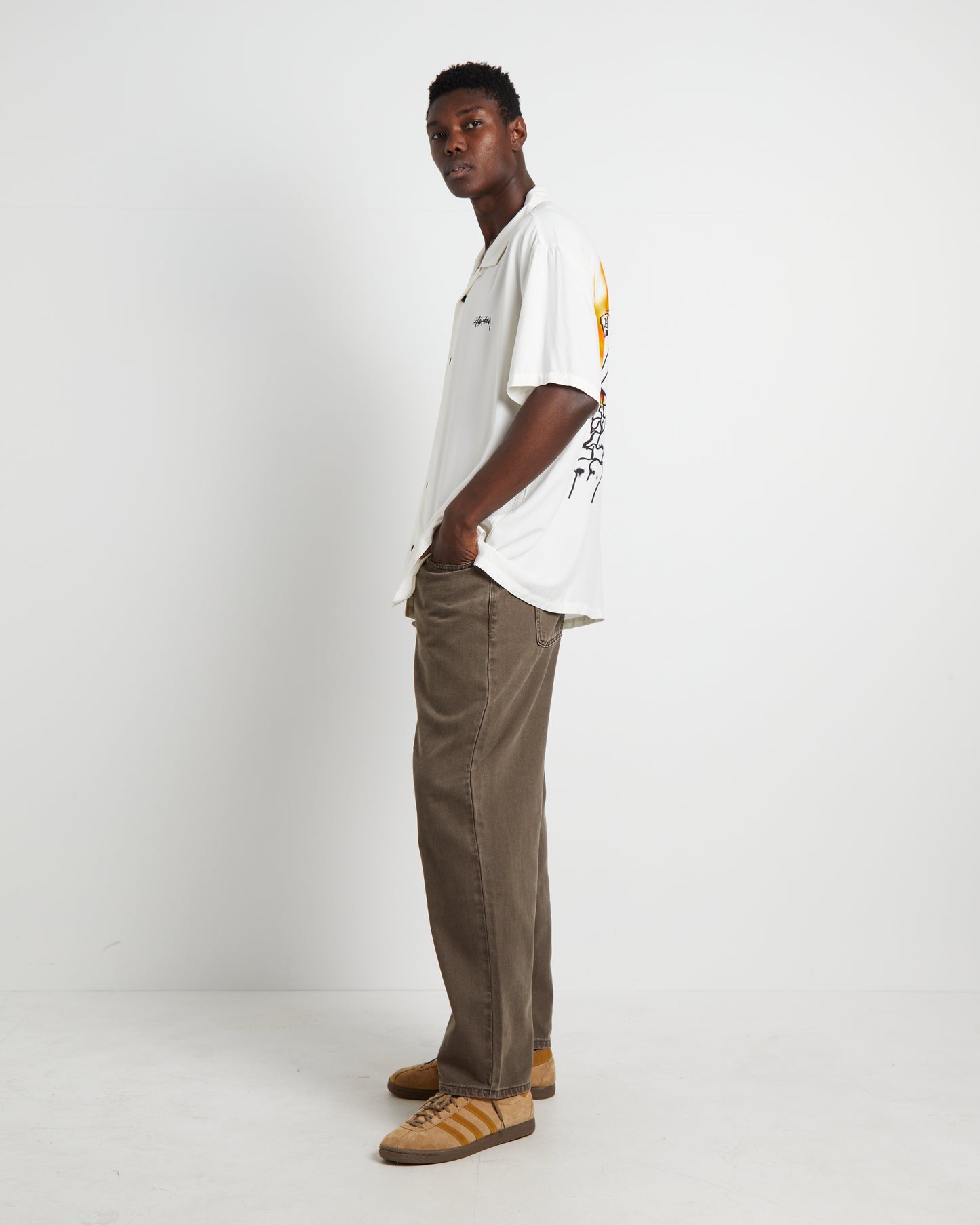 Flame Short Sleeve Shirt in White