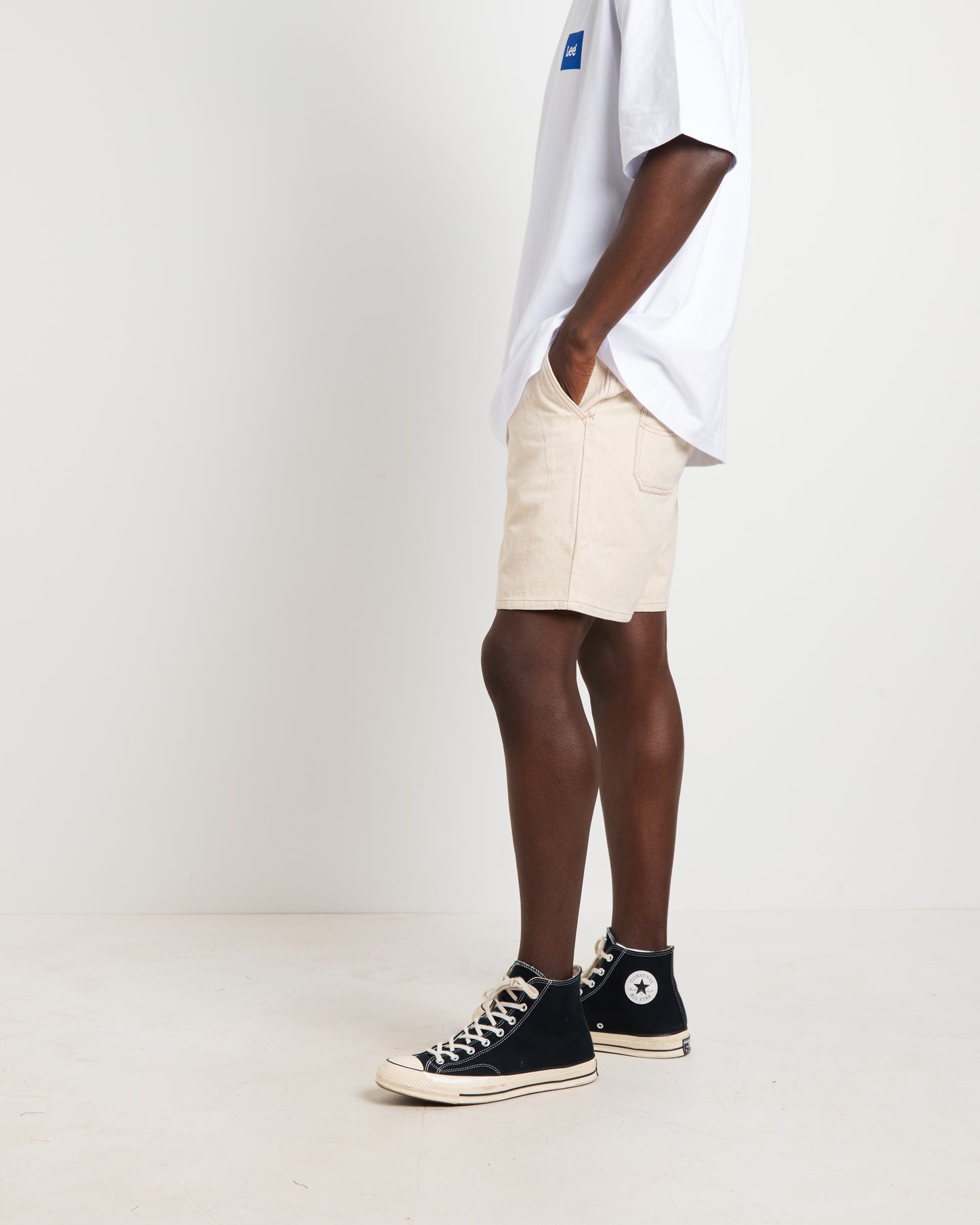 Lee Worker Shorts in Ecru Static