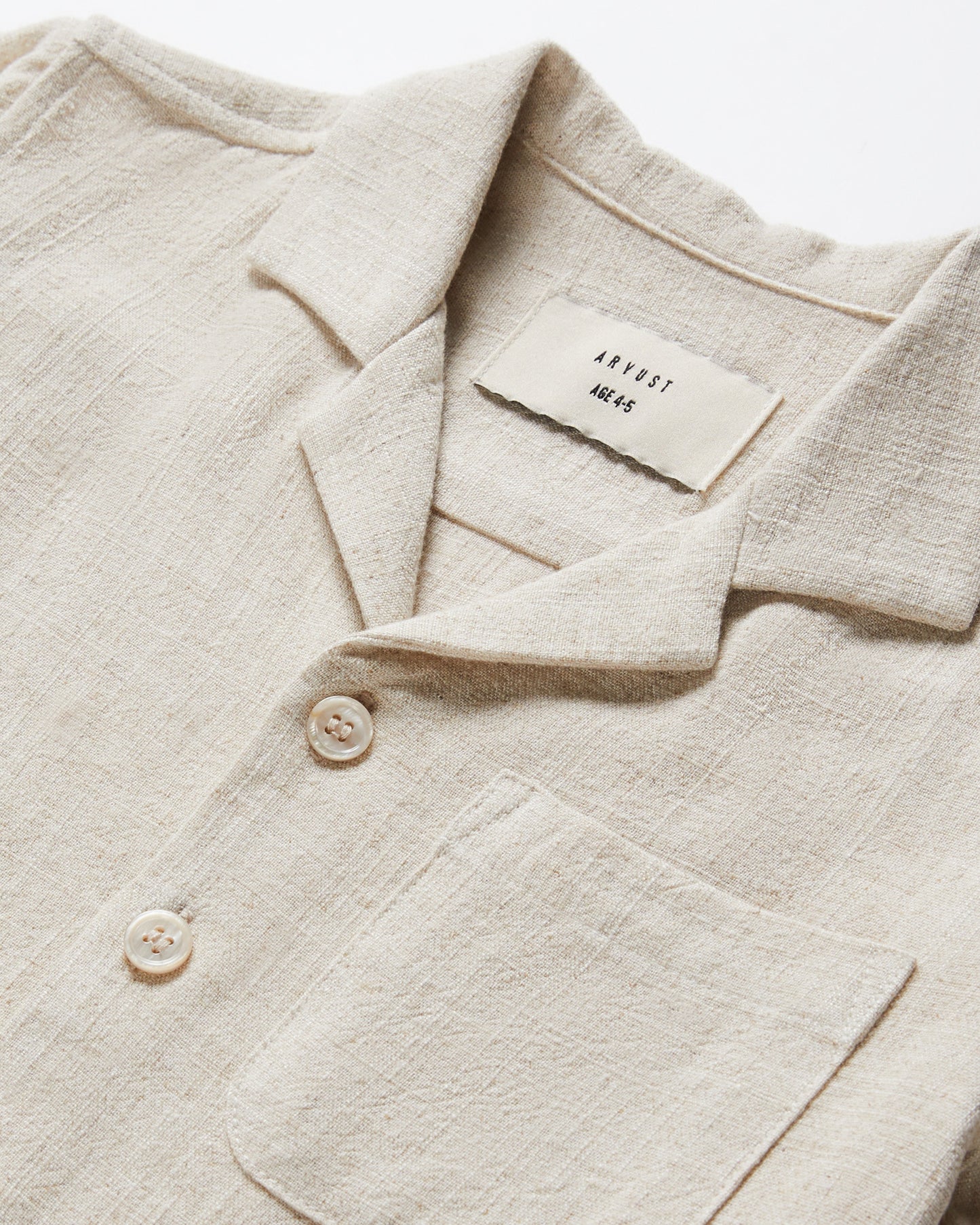 Boys Harrison Linen Short Sleeve Shirt in Natural