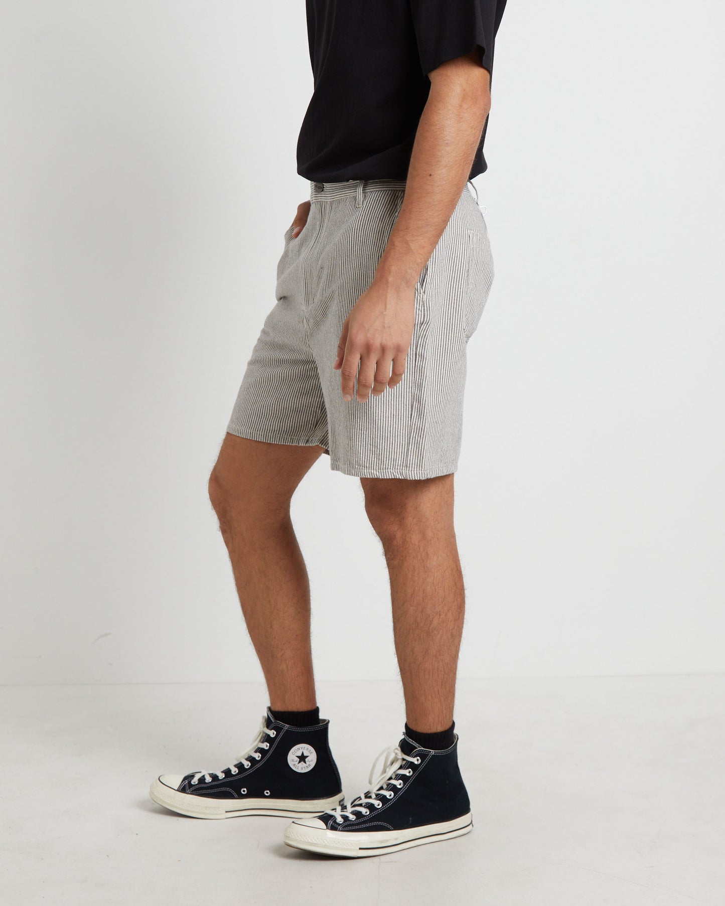 Slacker Worker Shorts in Olive Stripe