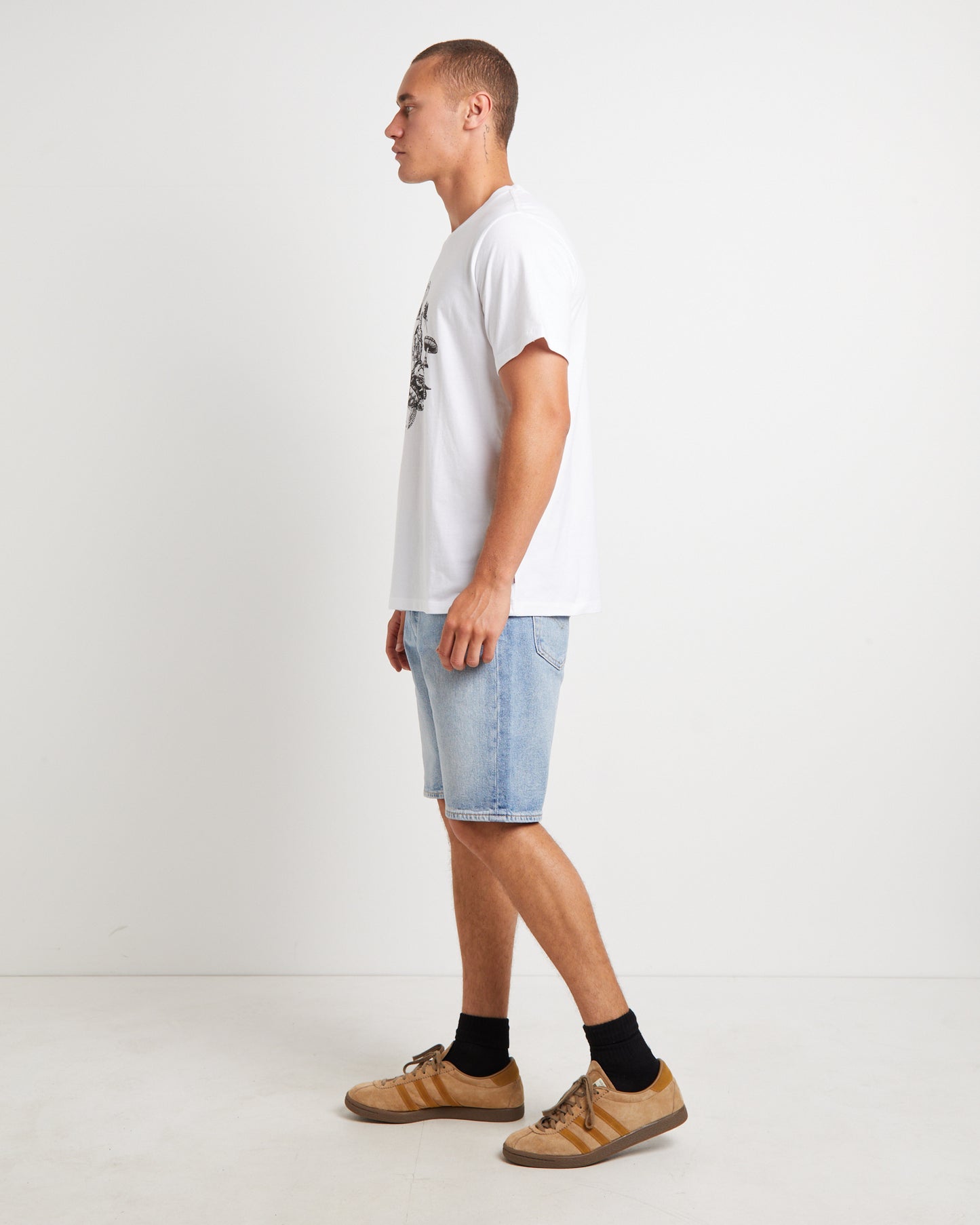 Graphic Crewneck Short Sleeve T-Shirt in Friend Of Nature White