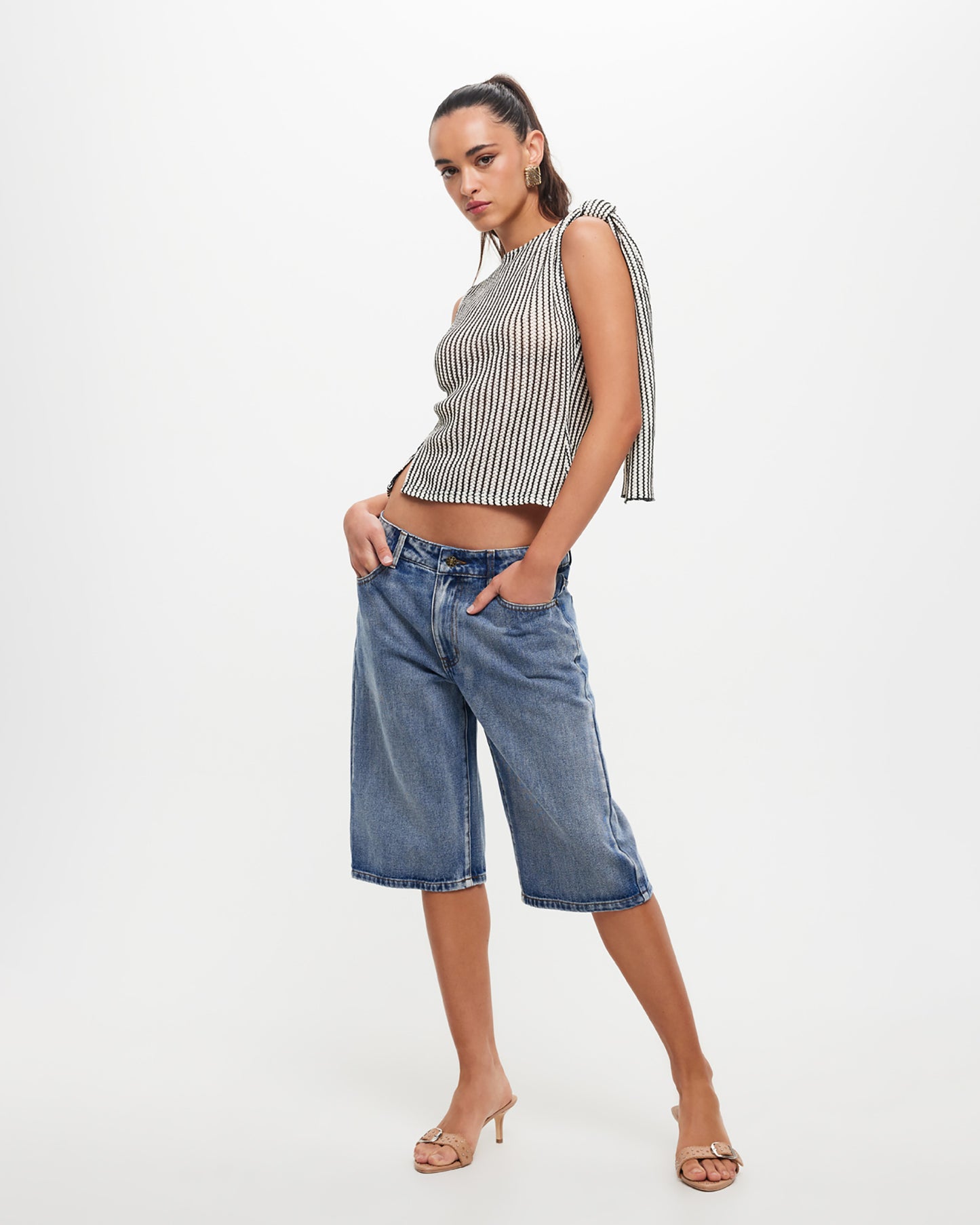 Tranquil Top in White Stripe
