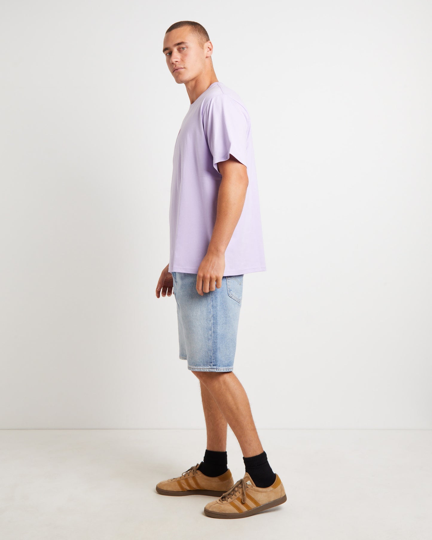 Short Sleeve Relaxed Fit T-Shirt in Purple Rose