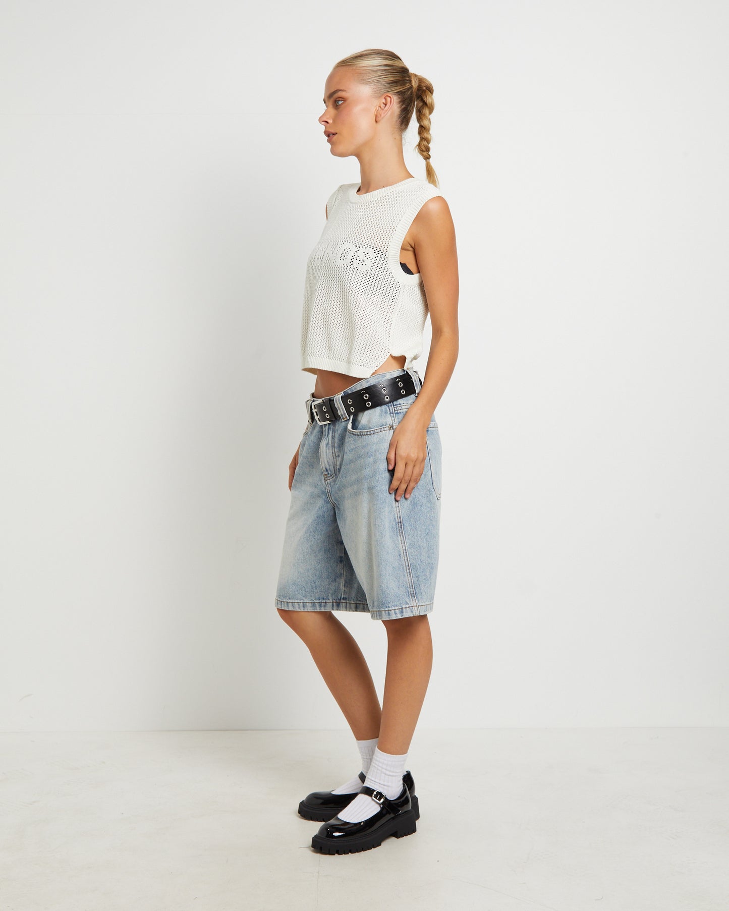 Ryder Recycled Knit Tank Top in White