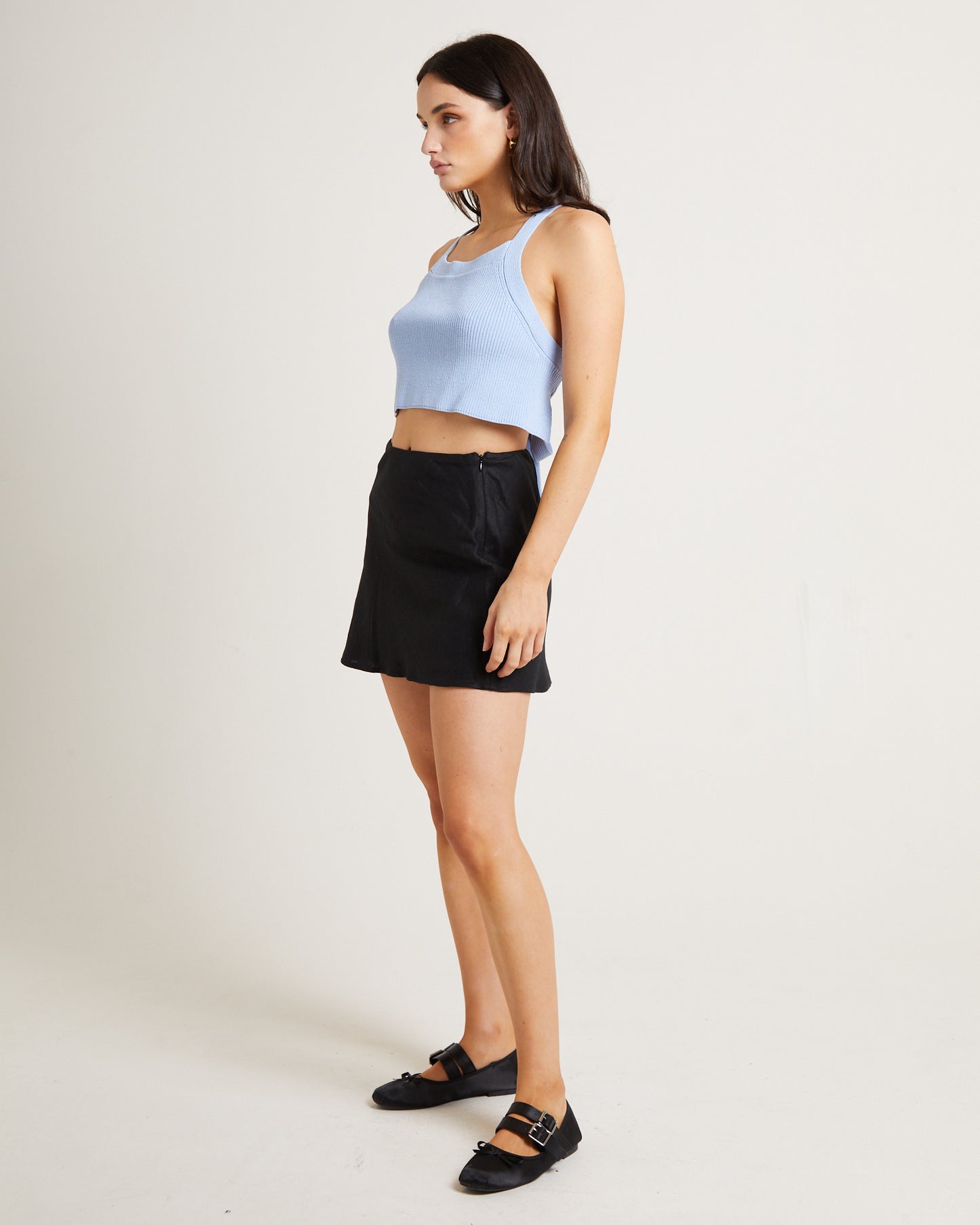 Andi Compact Knit Cross Back Top