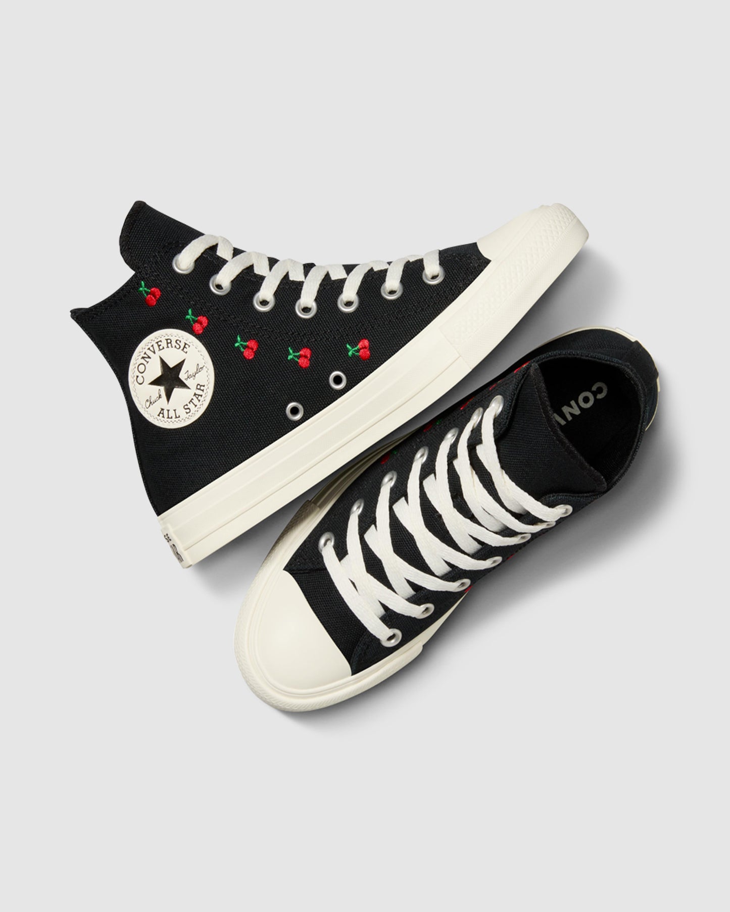 CTAS Hi Top Cherry Canvas Sneakers in Black