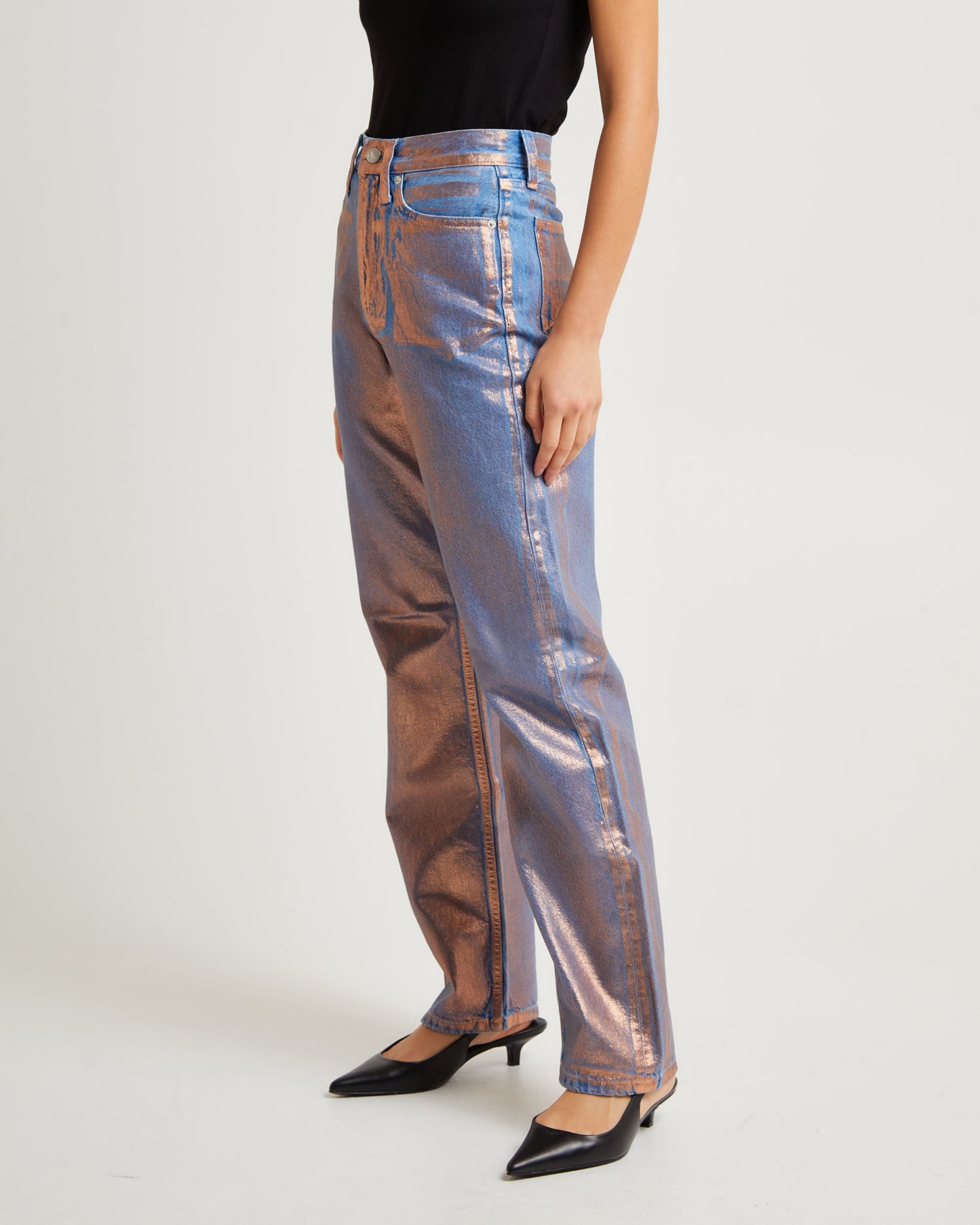 High Rise Straight Jeans Denim Medium