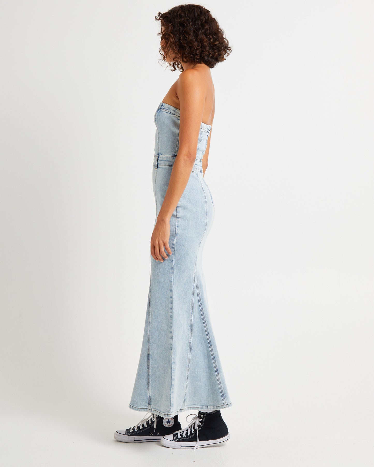 Rendezvous Fishtail Maxi Denim Dress