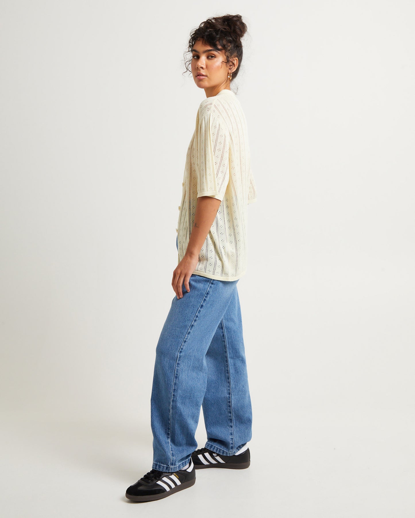 Milan Knit Short Sleeve Shirt Buttercream