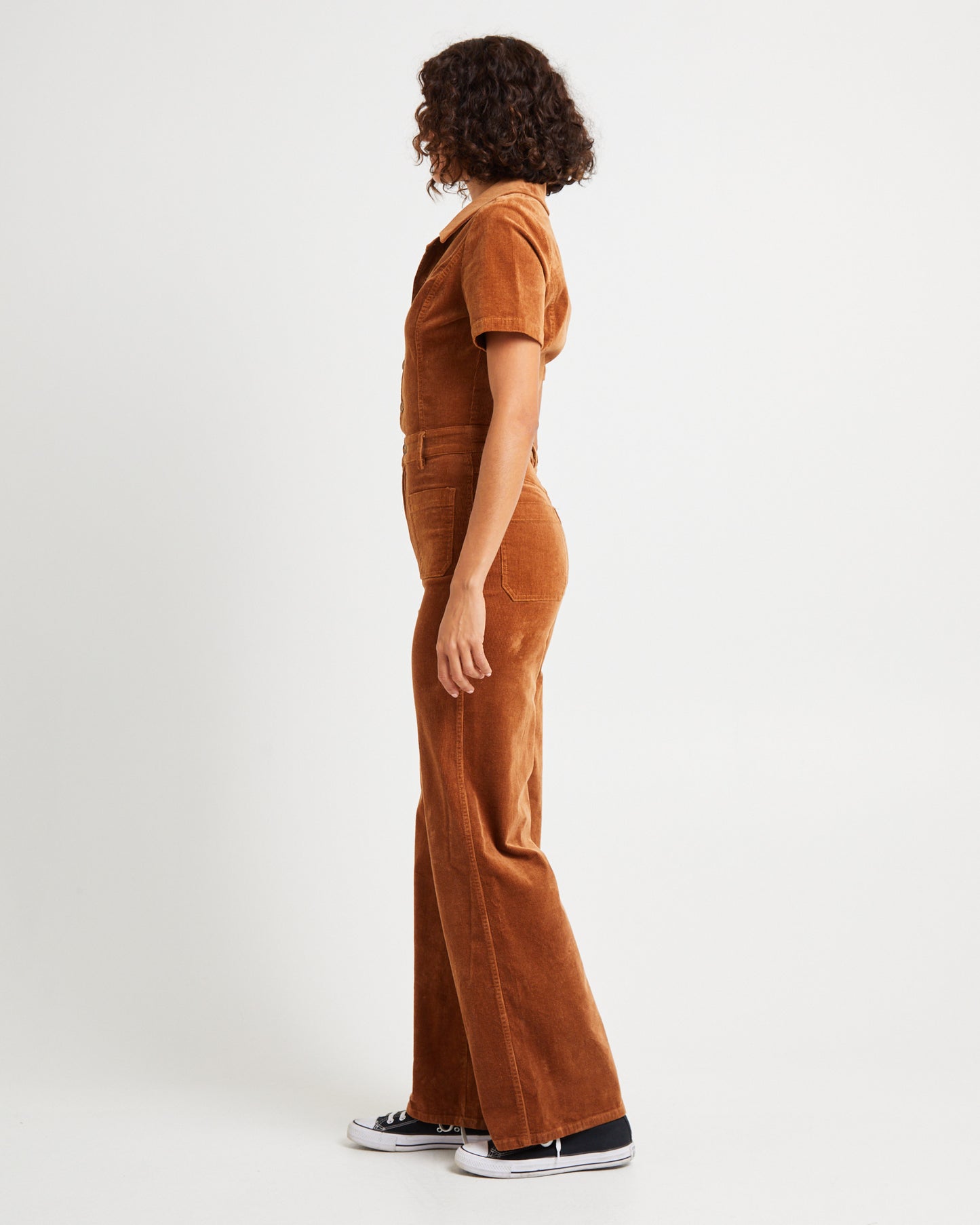Josie Cord Romper Tan