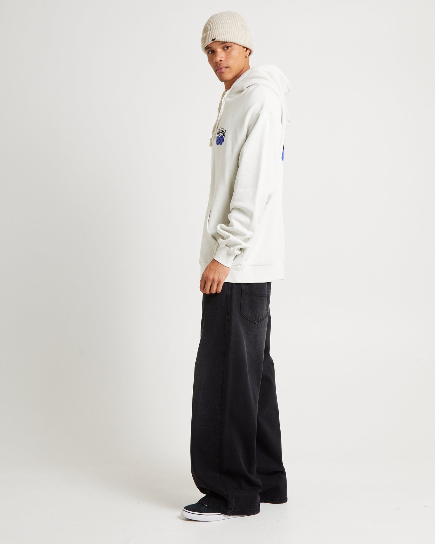 Pair Of Dice Fleece Hoodie Washed White
