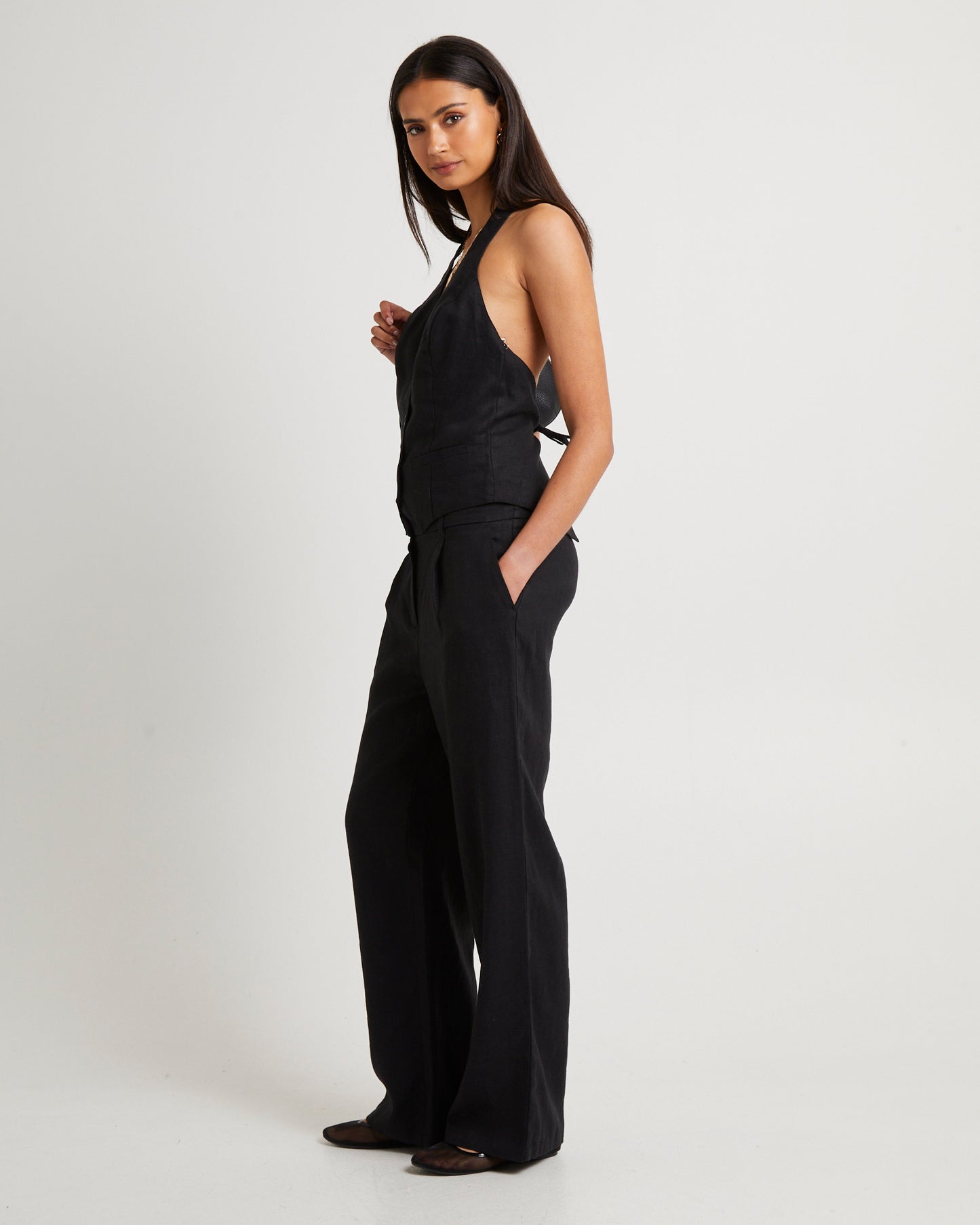 Naomi Linen Halter Vest