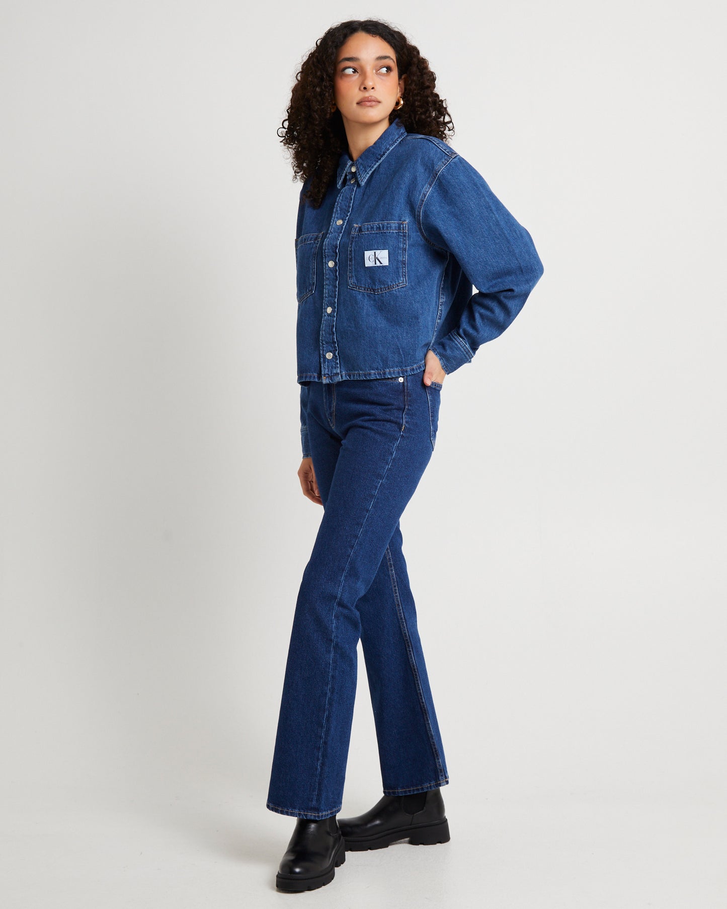 Cropped Dad Denim Shirt