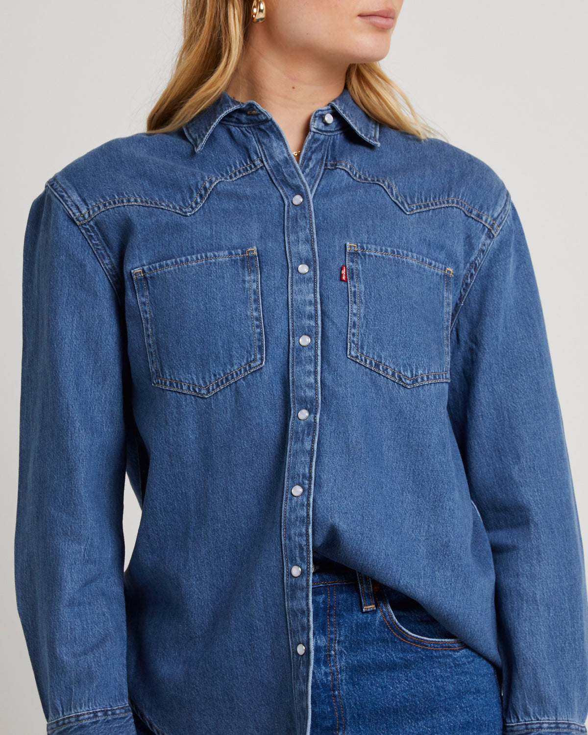 Teodora Western Denim Shirt GOING STEADY