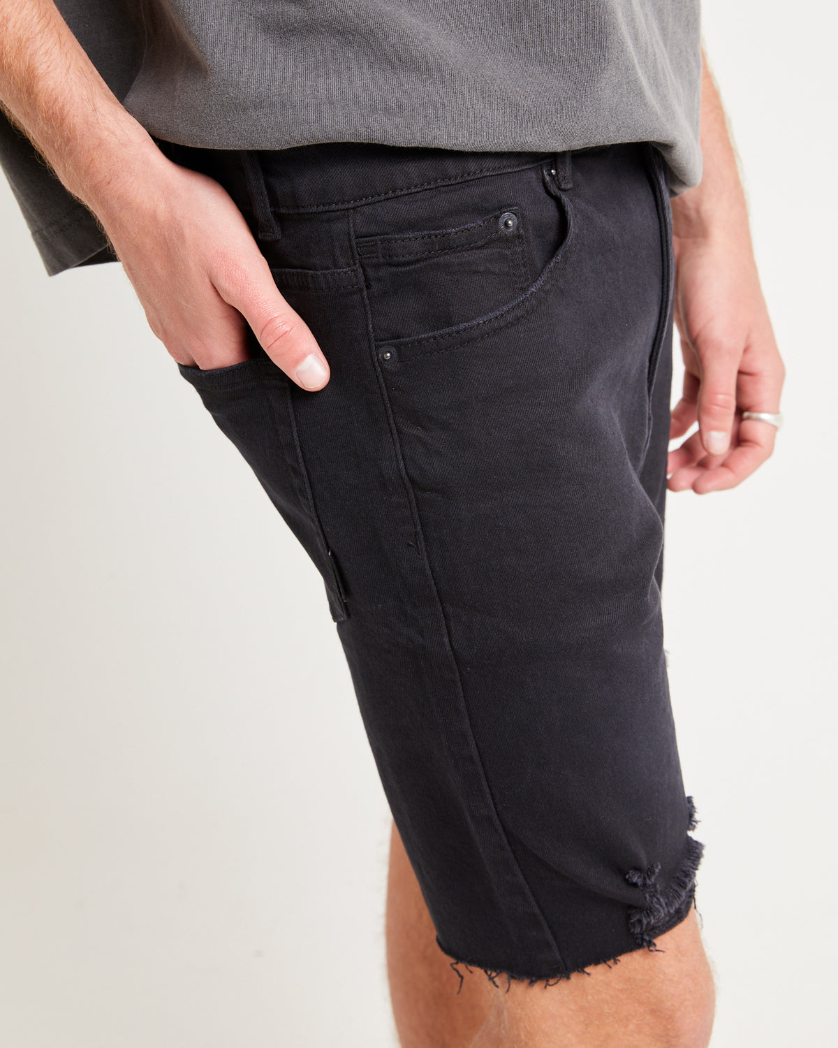 Pistol Denim Shorts BLACK