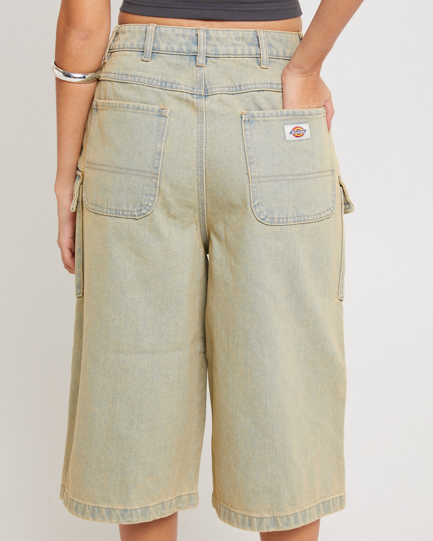 Blanco Light Denim Cargo Shorts