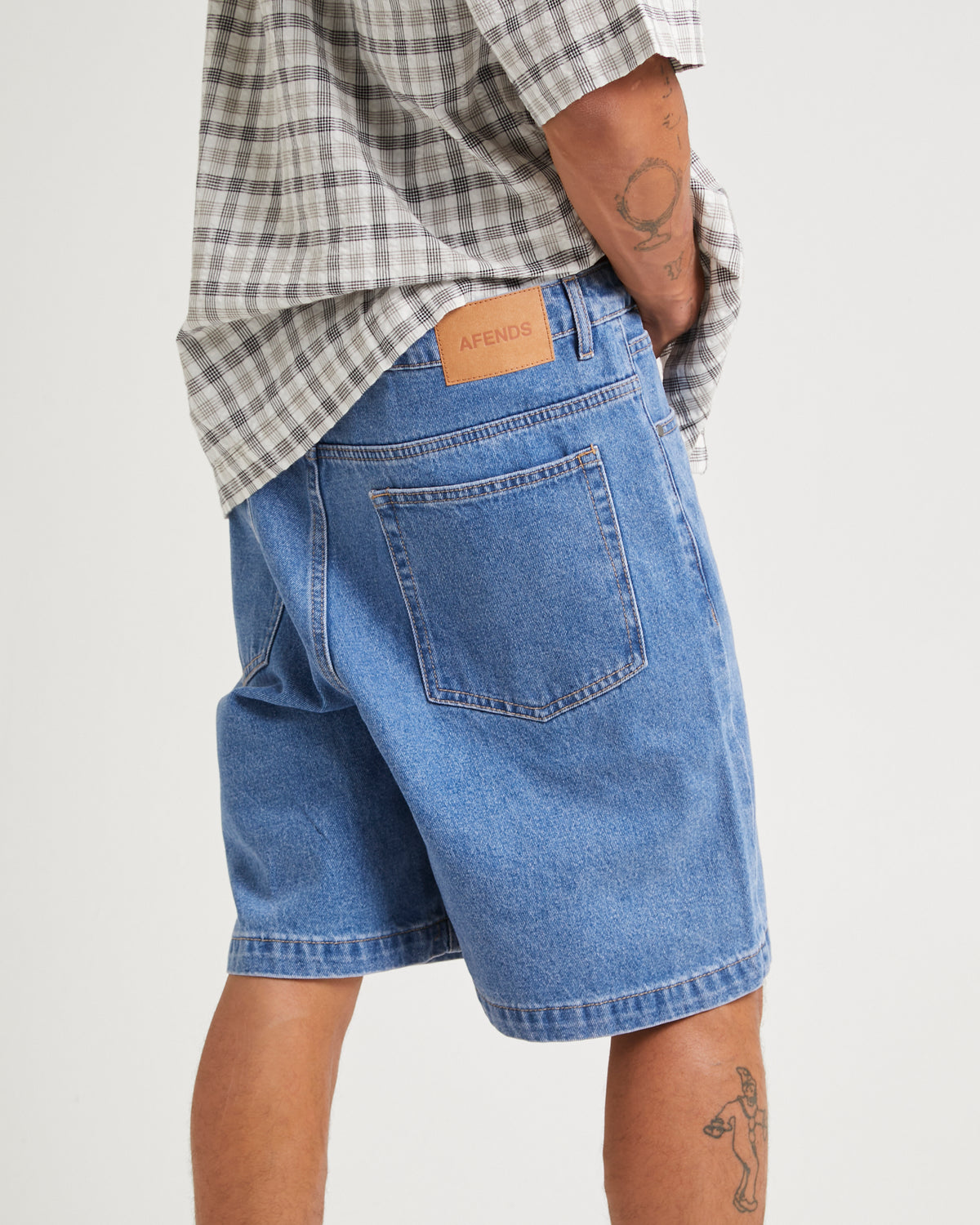 Lil C Denim Baggy Shorts 22" WORN BLUE