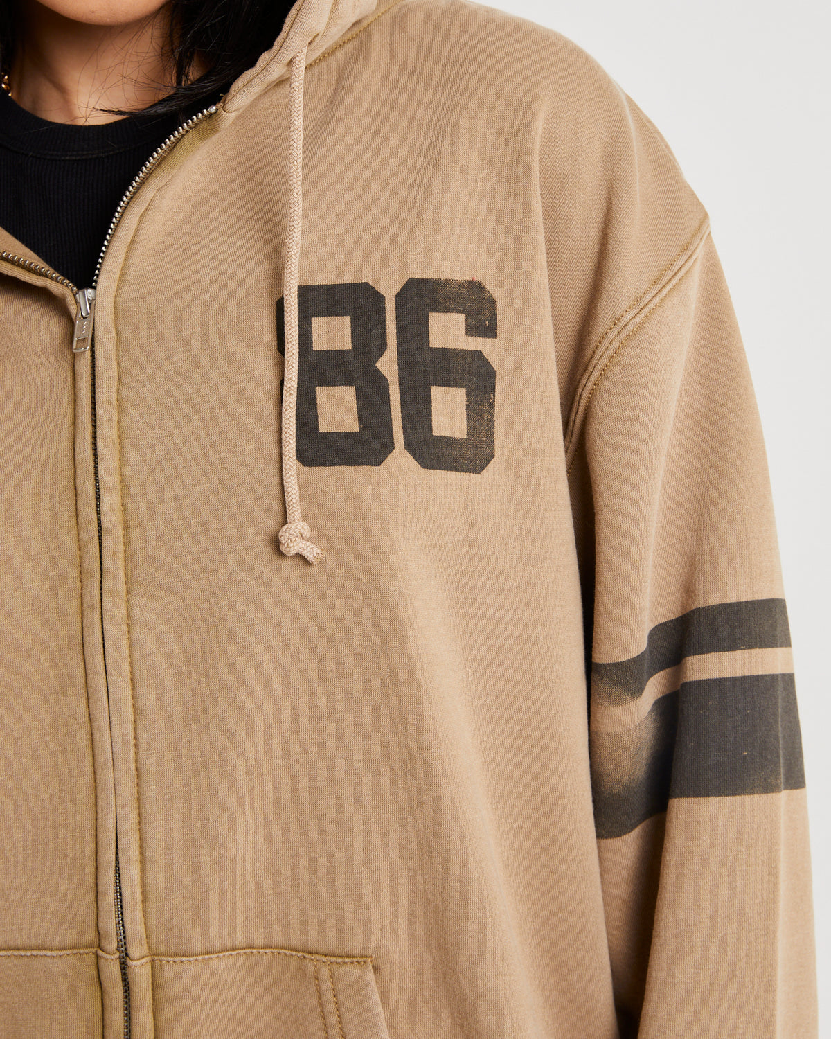 Dusty Zip Through Hoodie DARK SAND