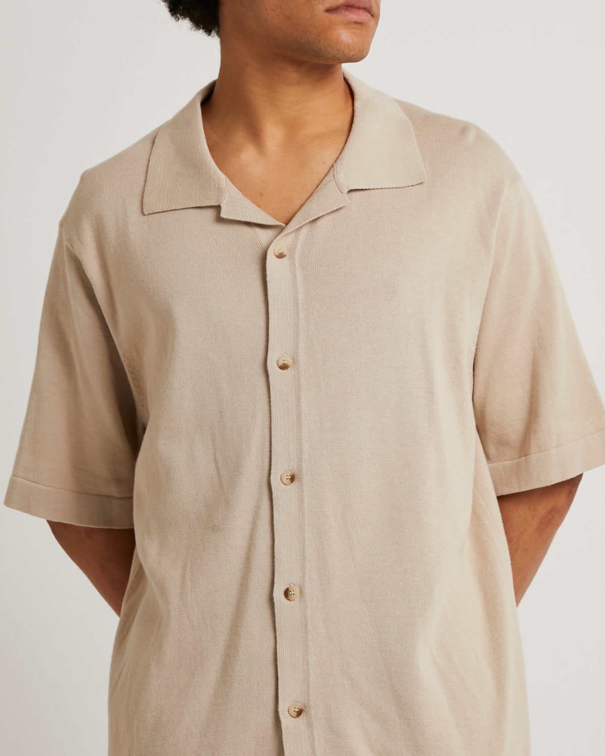 Bowler Knit Classic Shirt STONE