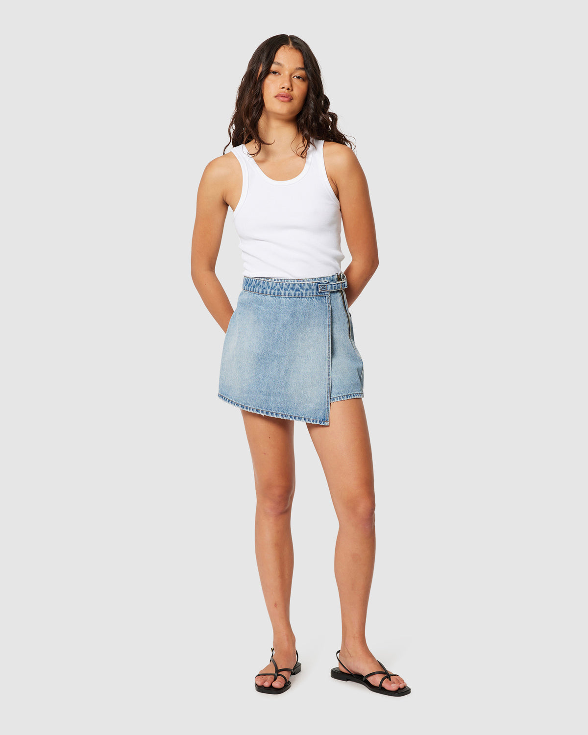 Denim Skort True Rinse LIGHT VINTAGE BLUE