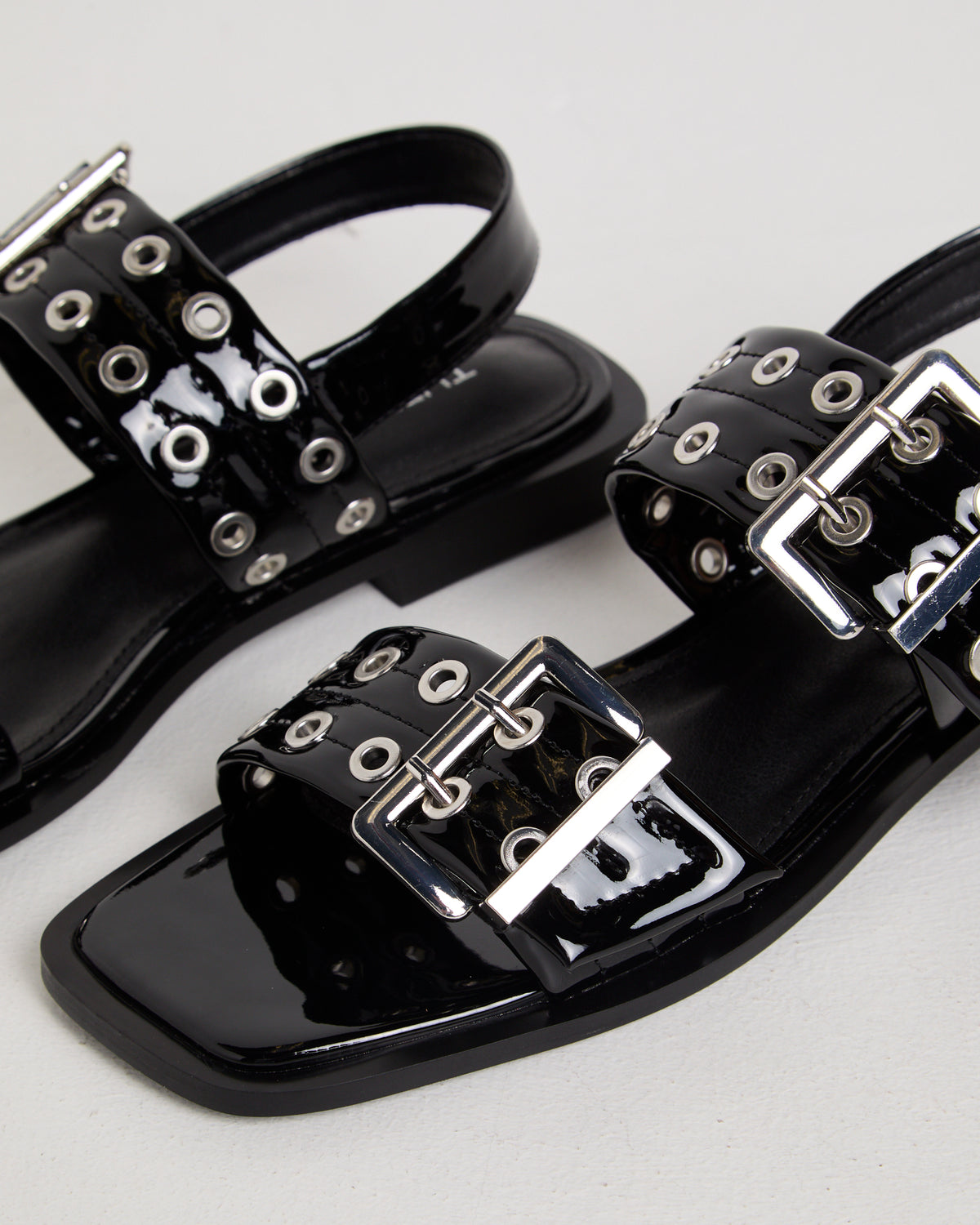 Elemental Slingback Flat Sandals BLACK PATENT