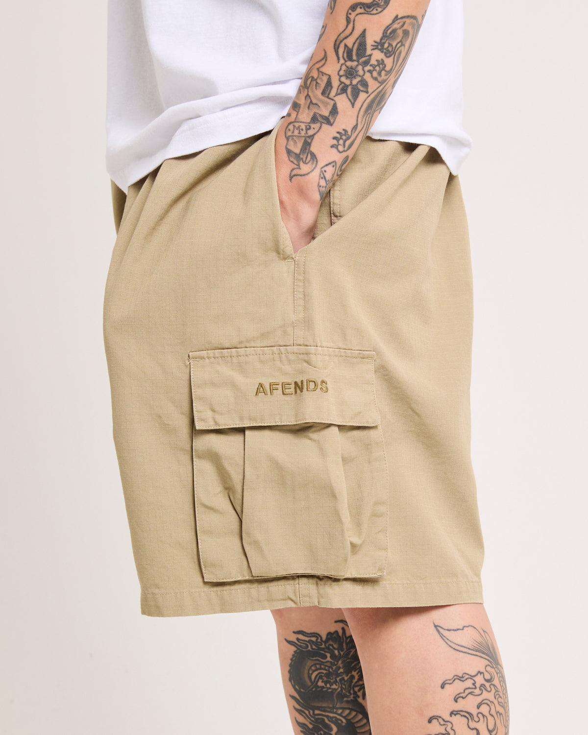 Ripped Out 98 - Oversized Cargo Short 20" Eucalyptus